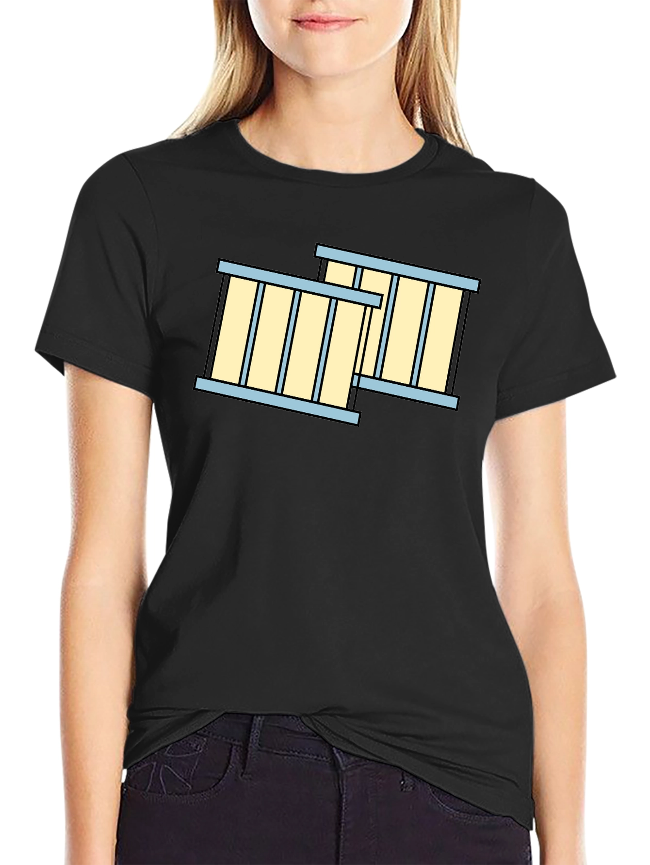 Jail Cell Bars Graphic T-Shirt - Black