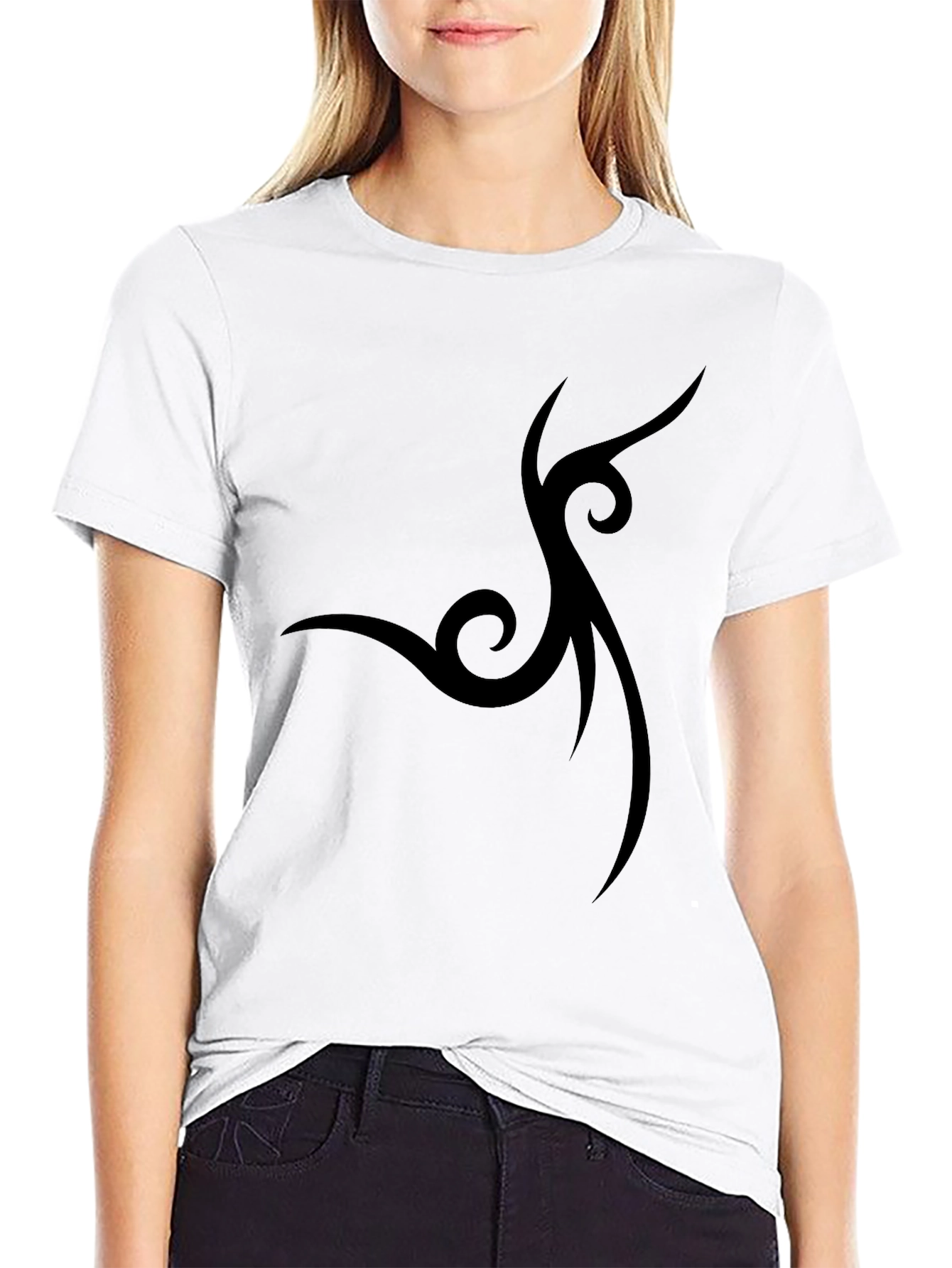 Mens Black T-Shirt with Tribal Graphic