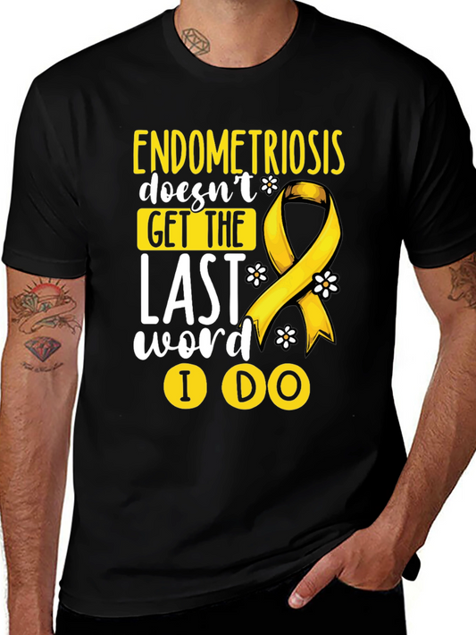 Endometriosis Awareness T-Shirt Yellow Ribbon