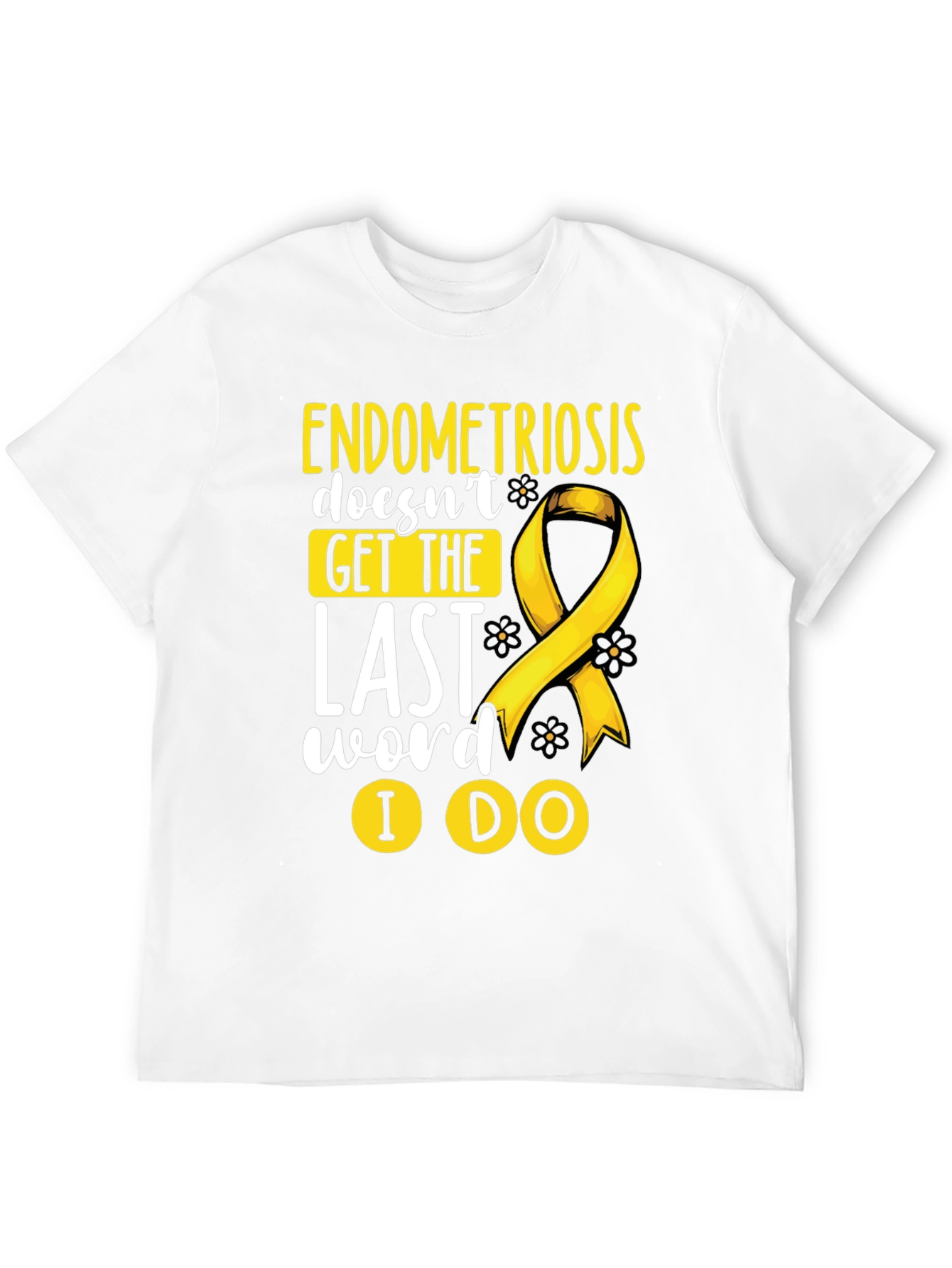 Endometriosis Awareness T-Shirt Yellow Ribbon