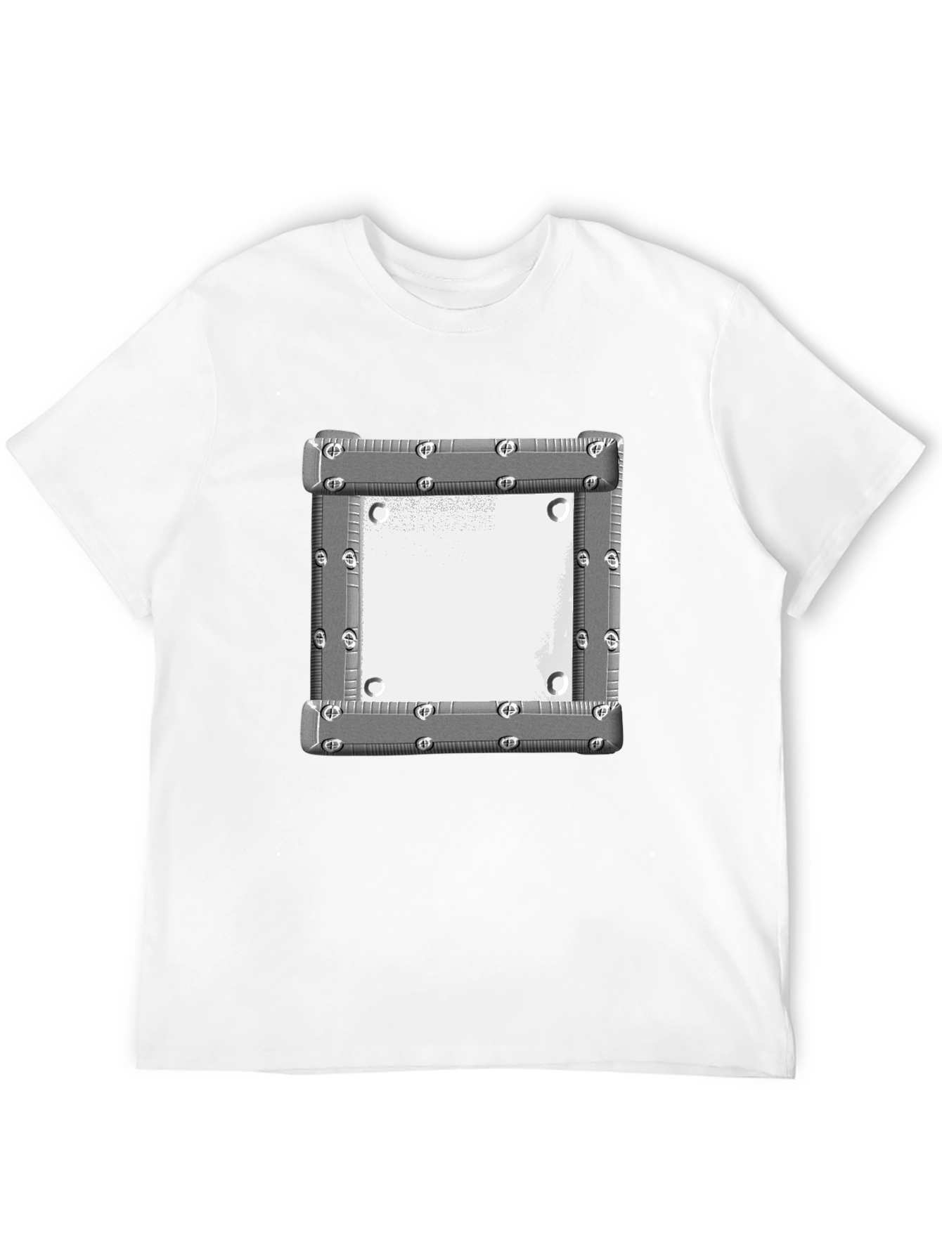 Black Tee with Metallic Square Graphic