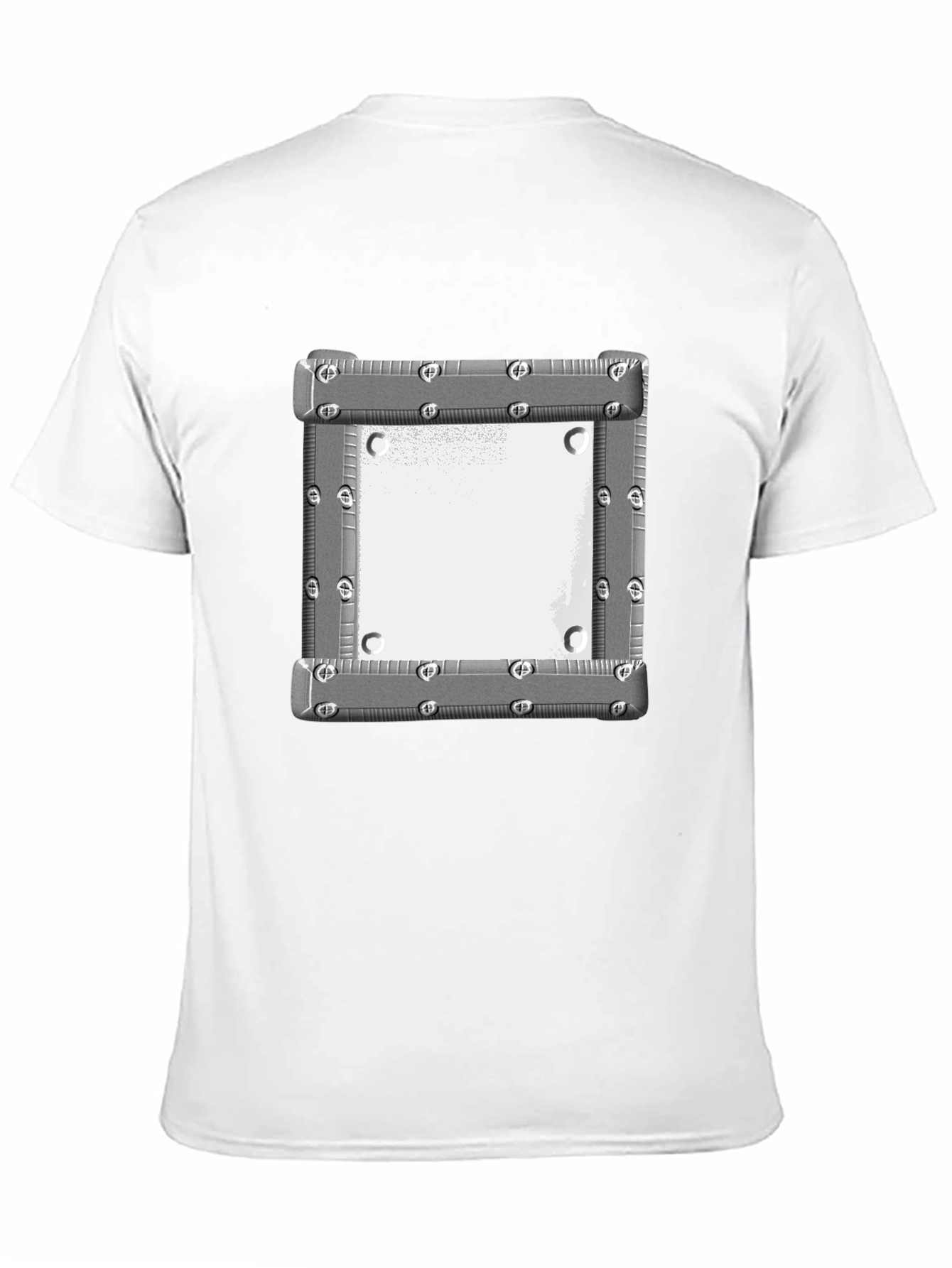Black Tee with Metallic Square Graphic