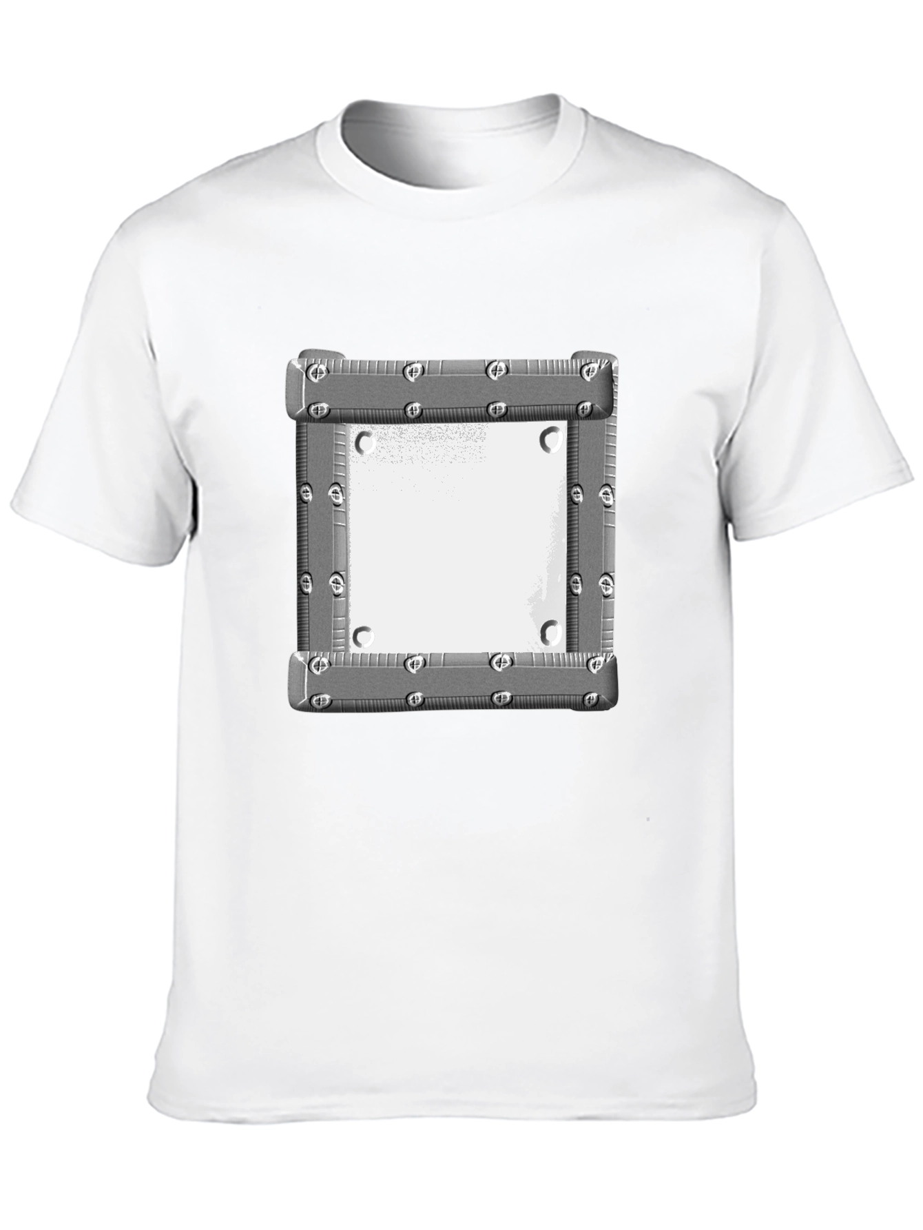 Black Tee with Metallic Square Graphic