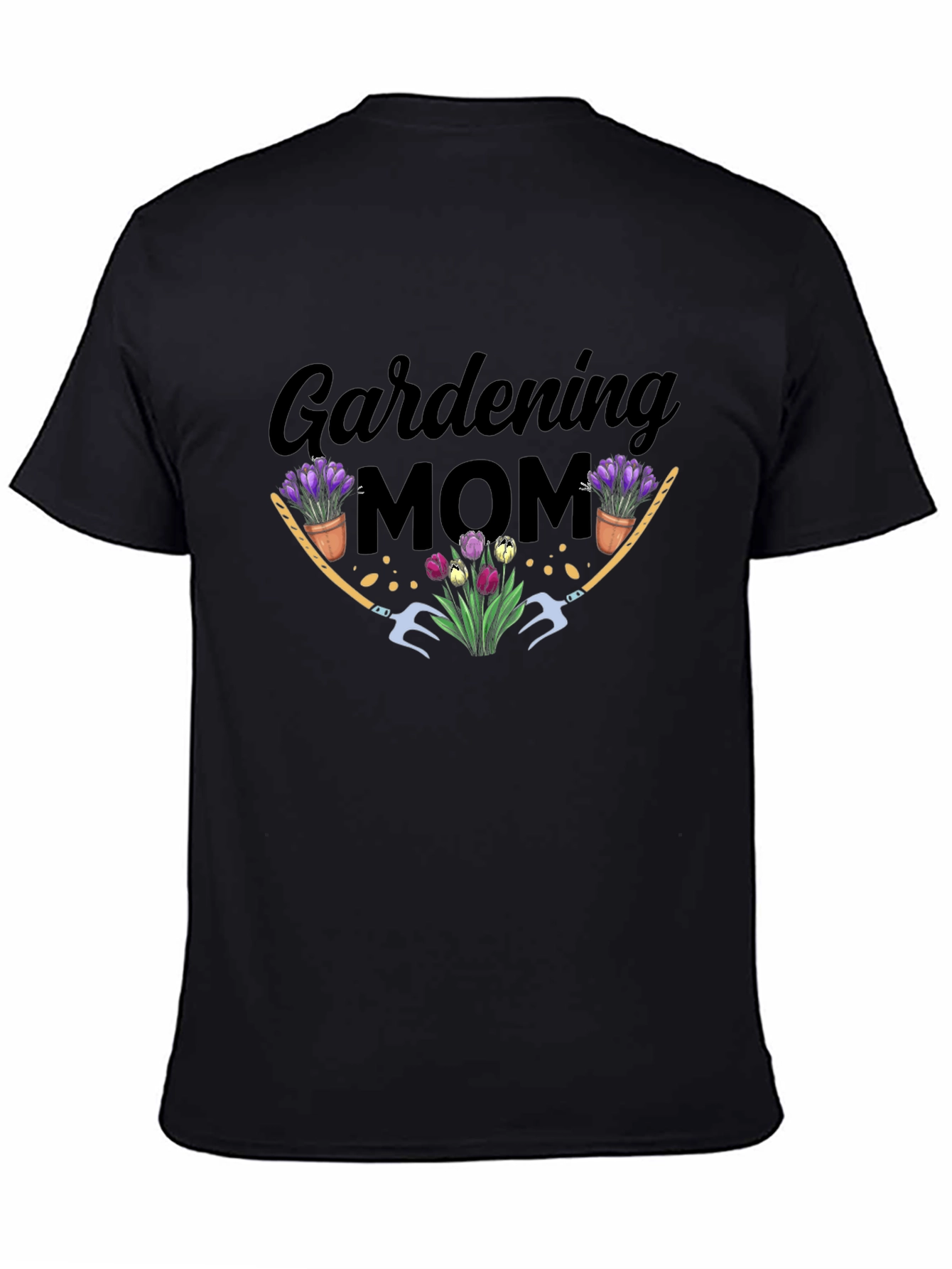Gardening Mom Graphic T-Shirt - Black