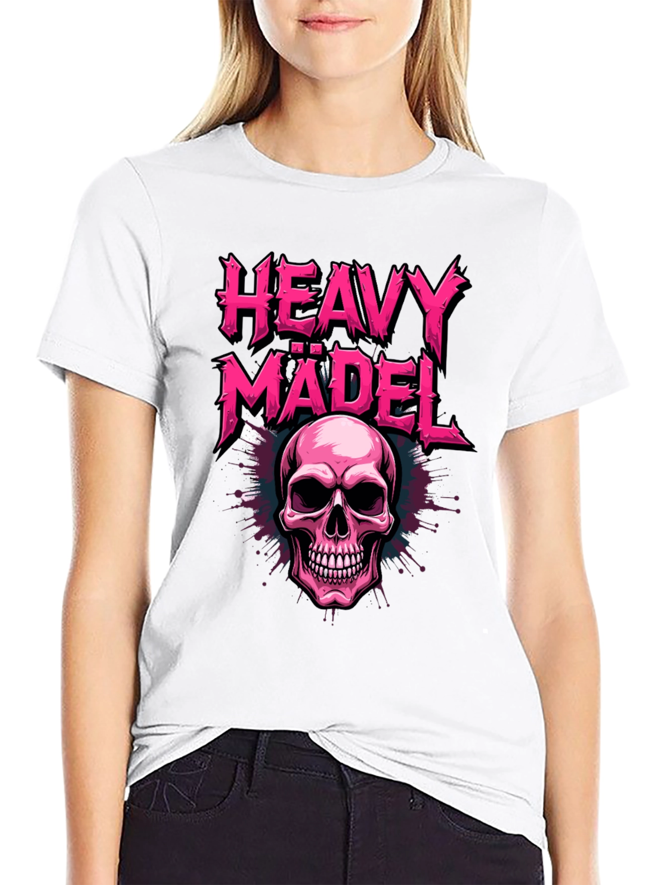 Heavy Mädel Skull Graphic Tee