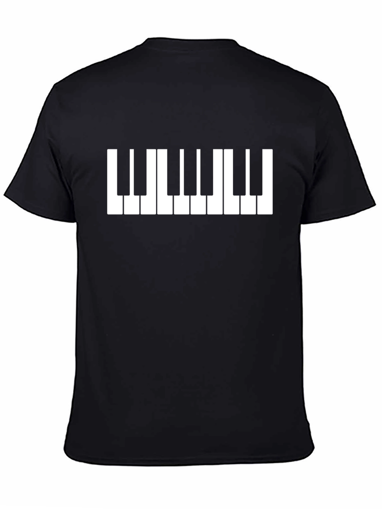 Piano Keys Graphic Tee - Black Cotton T-Shirt