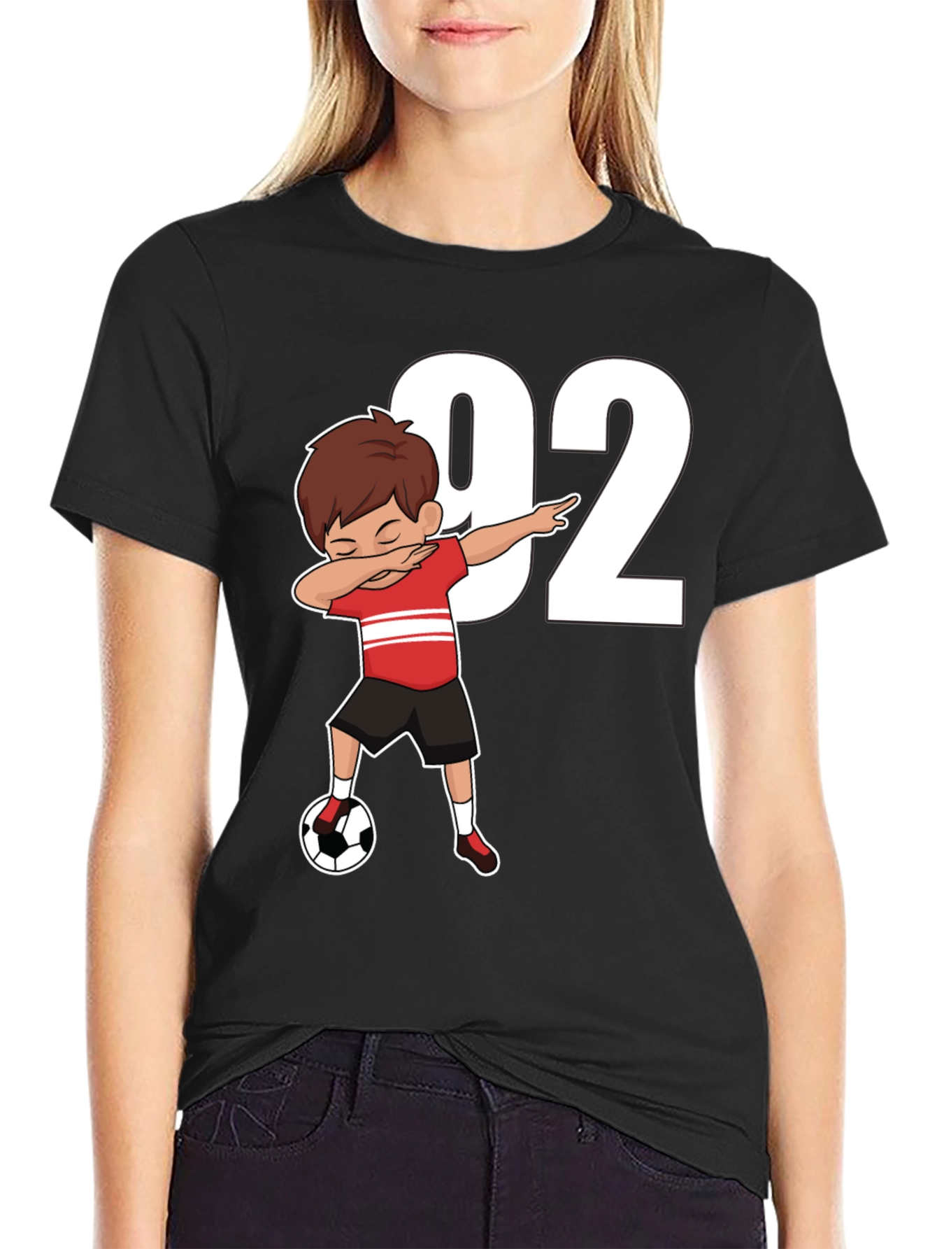 Soccer Dab Boy 92 Black T-Shirt