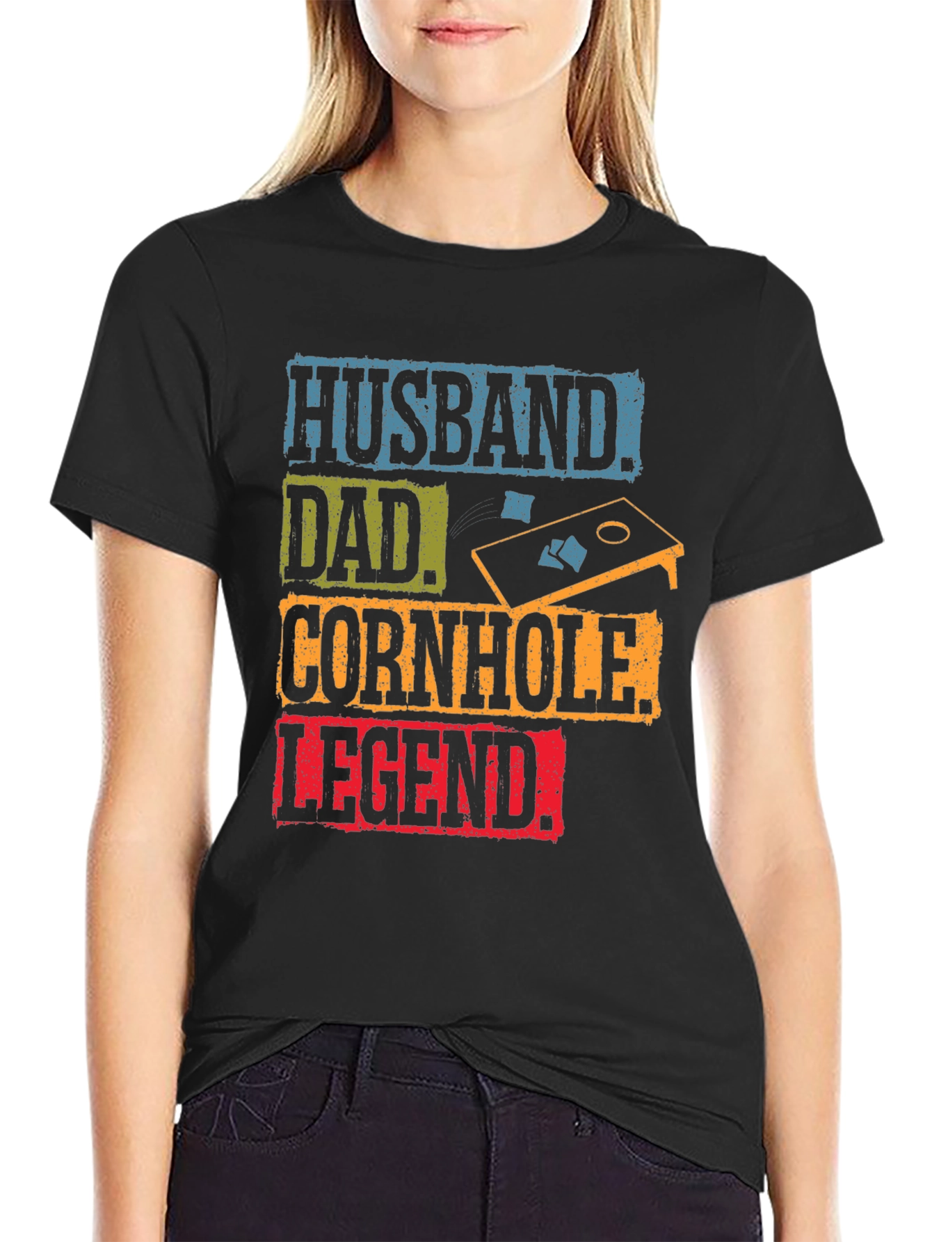 Husband Dad Cornhole Legend Graphic Tee