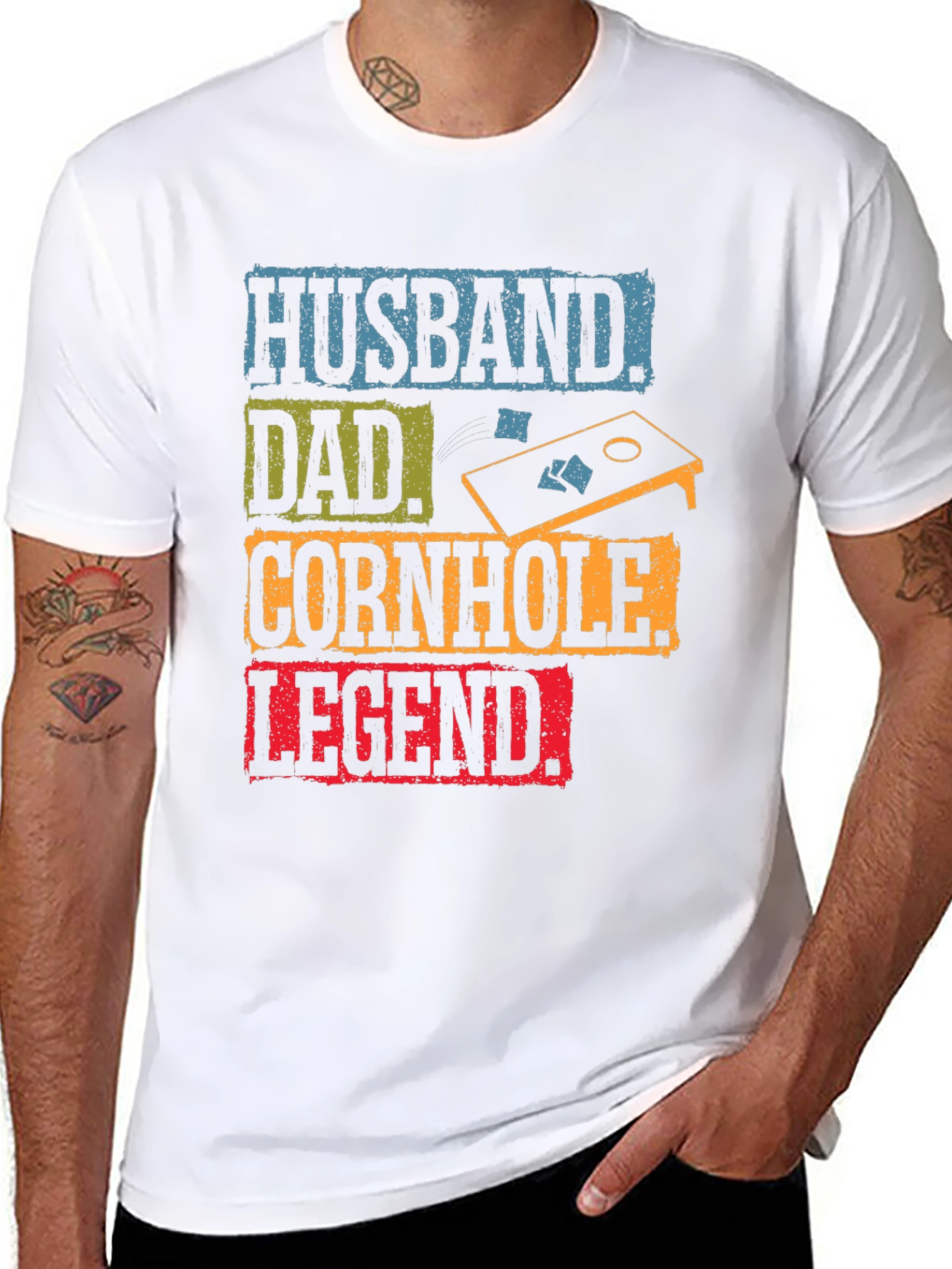 Husband Dad Cornhole Legend Graphic Tee