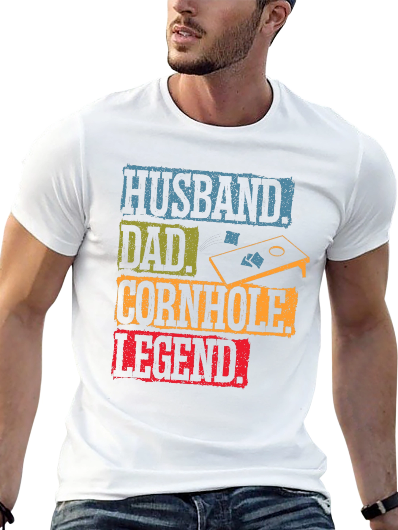 Husband Dad Cornhole Legend Graphic Tee