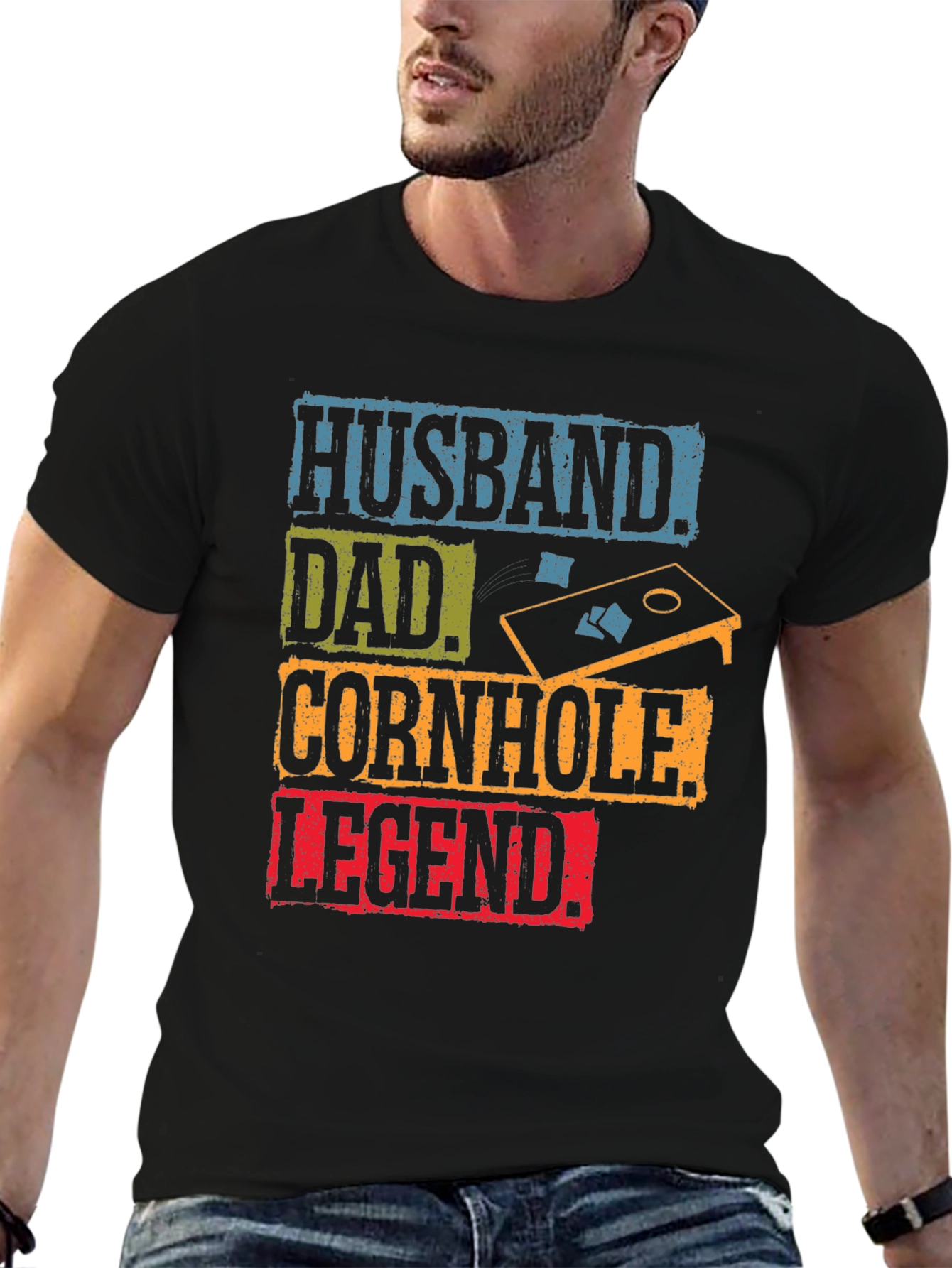 Husband Dad Cornhole Legend Graphic Tee