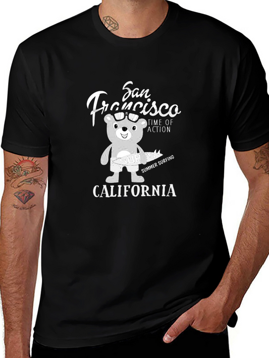 San Francisco Surfing Bear Graphic Tee