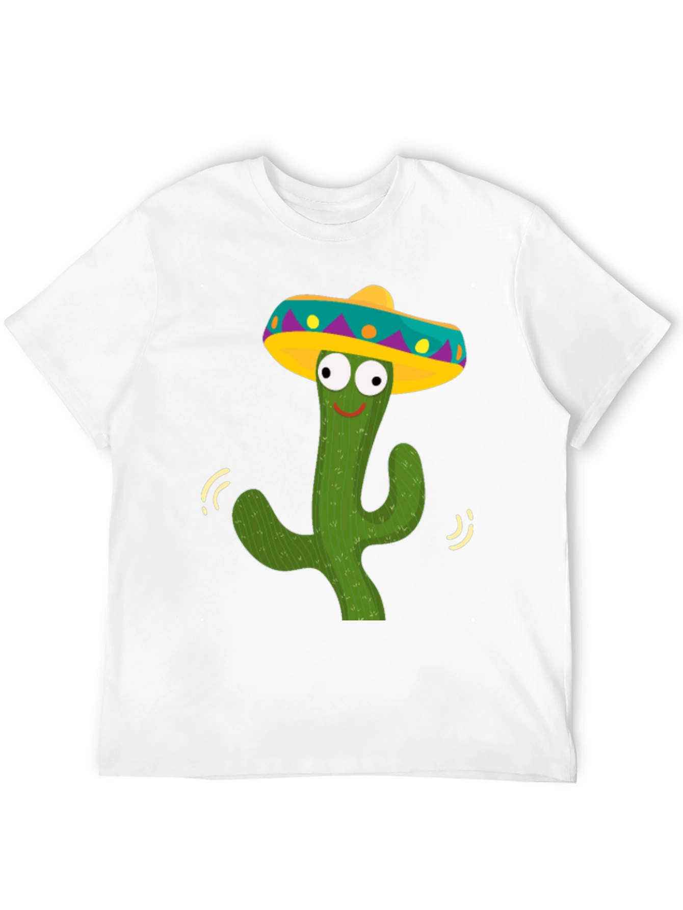 Funny Cactus Sombrero Graphic Tee - Fiesta Ready!
