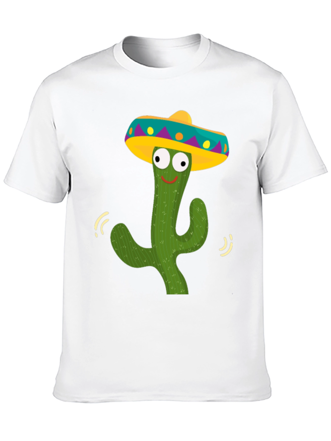 Funny Cactus Sombrero Graphic Tee - Fiesta Ready!