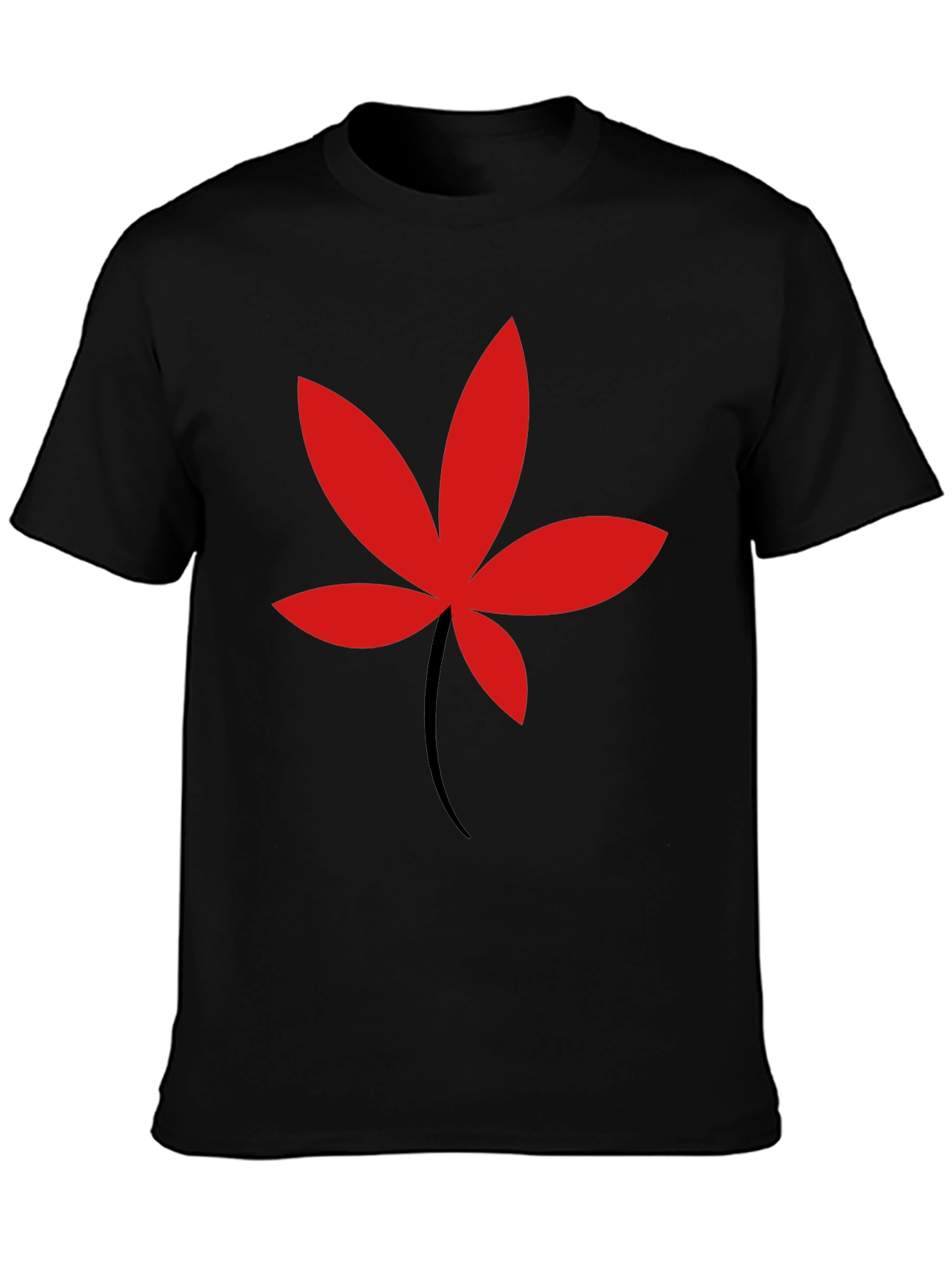 Bold Leaf Graphic Tee - Mens Black T-Shirt