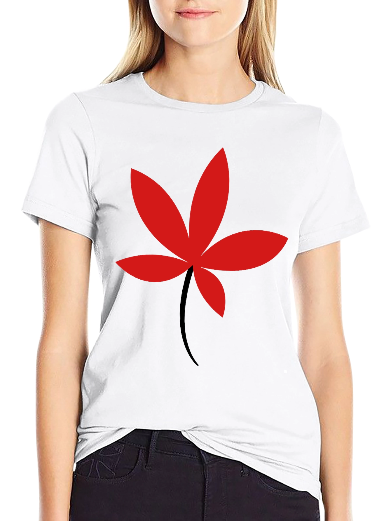 Bold Leaf Graphic Tee - Mens Black T-Shirt