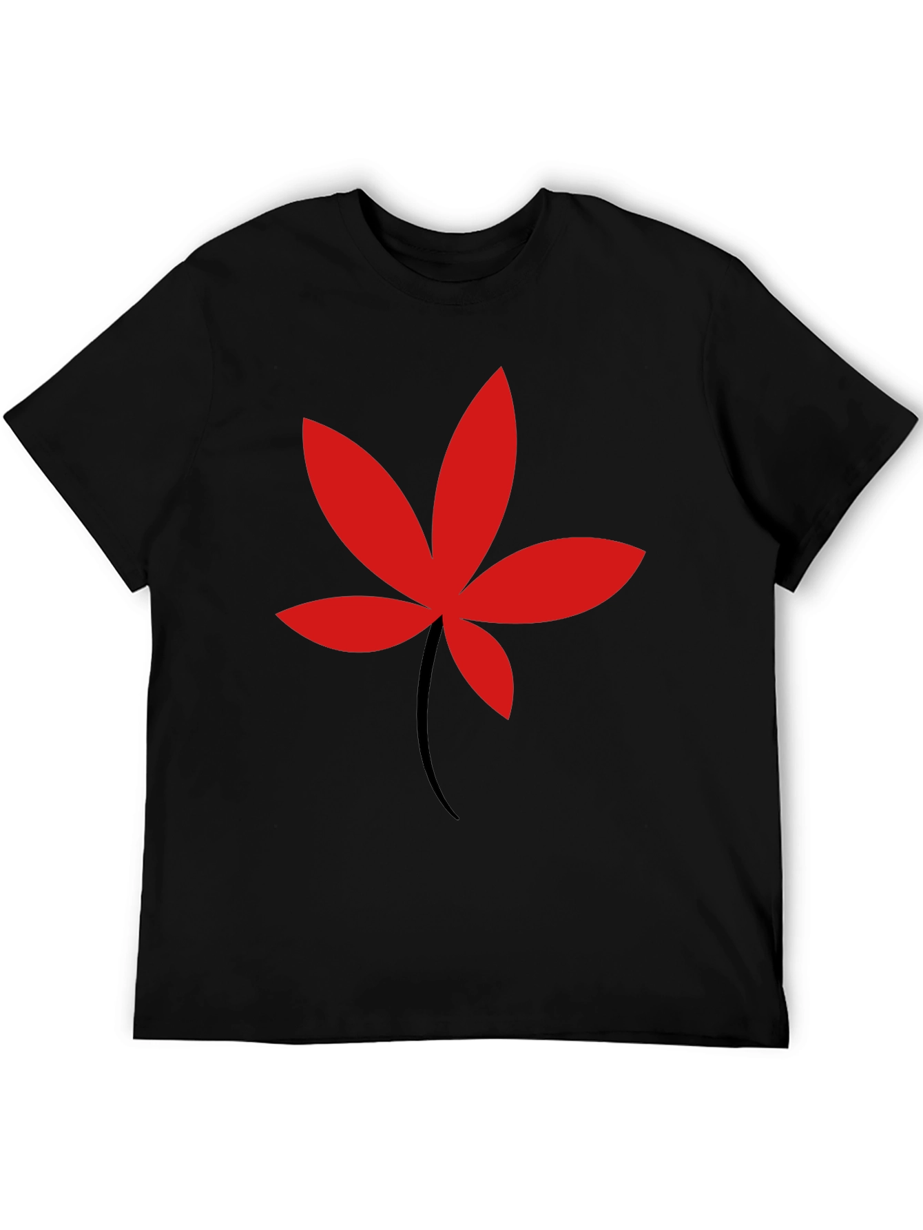 Bold Leaf Graphic Tee - Mens Black T-Shirt