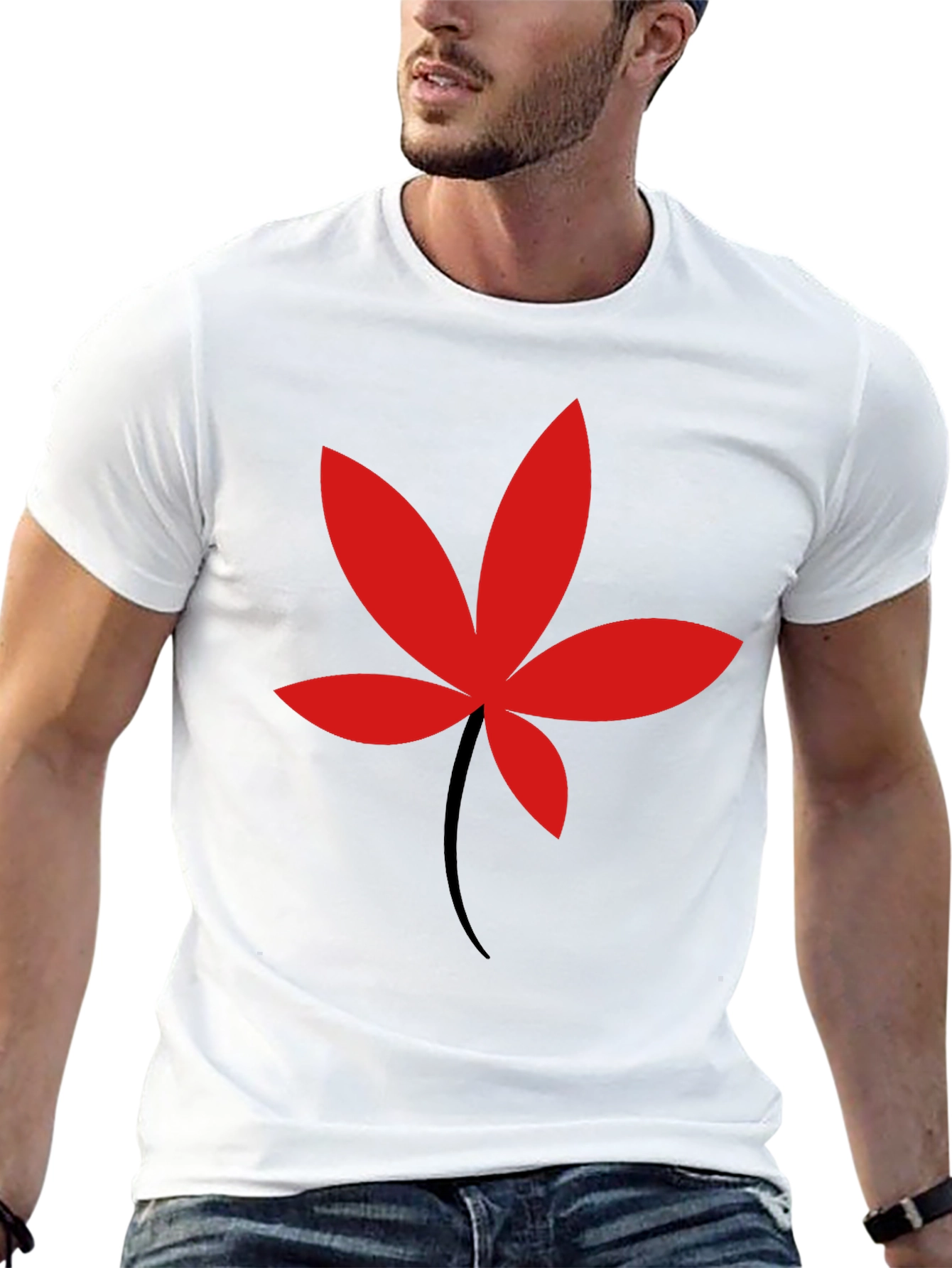 Bold Leaf Graphic Tee - Mens Black T-Shirt