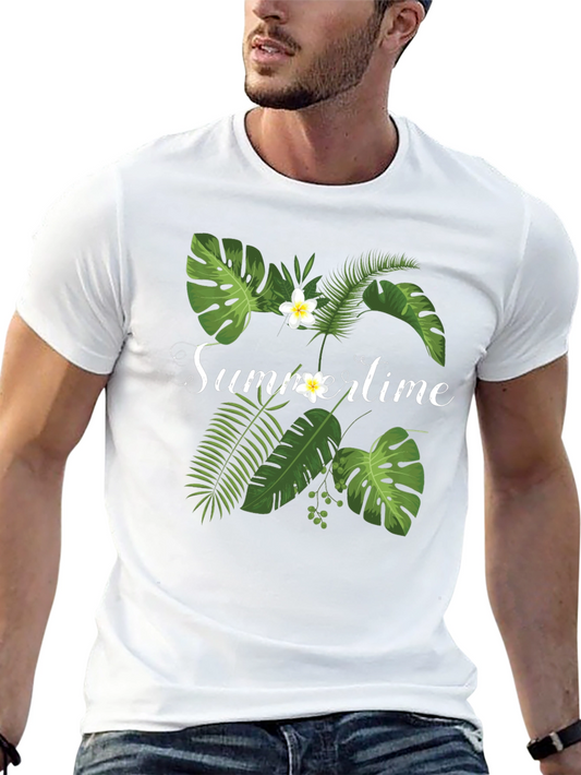Tropical Summertime Graphic Black Tee