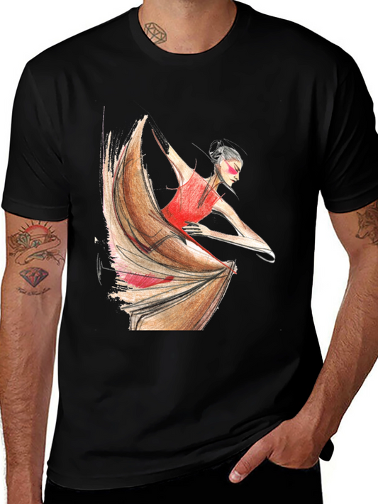 Flamenco Dancer Graphic Tee - Black Unisex T-Shirt