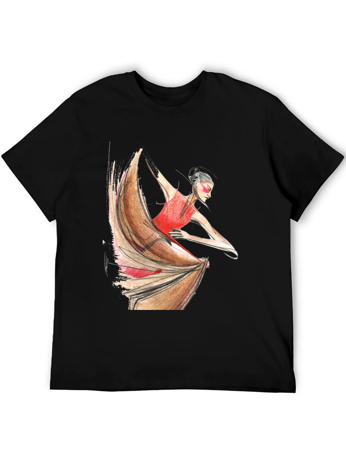 Flamenco Dancer Graphic Tee - Black Unisex T-Shirt