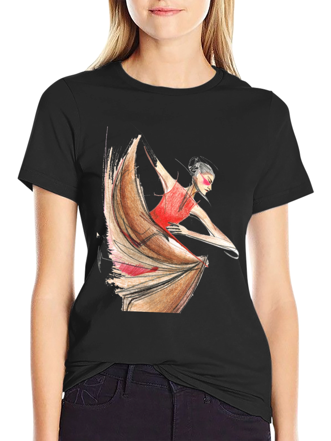 Flamenco Dancer Graphic Tee - Black Unisex T-Shirt