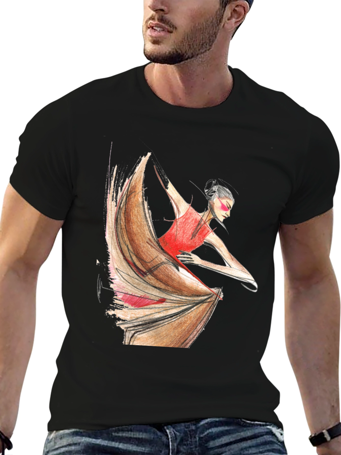 Flamenco Dancer Graphic Tee - Black Unisex T-Shirt