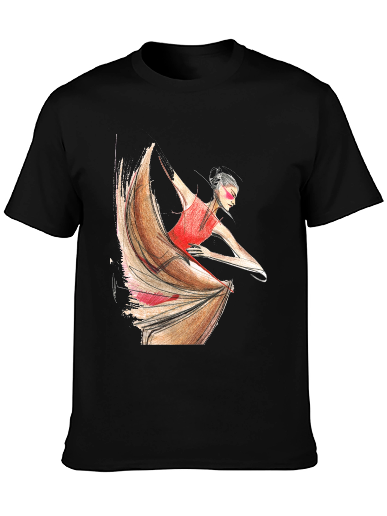 Flamenco Dancer Graphic Tee - Black Unisex T-Shirt