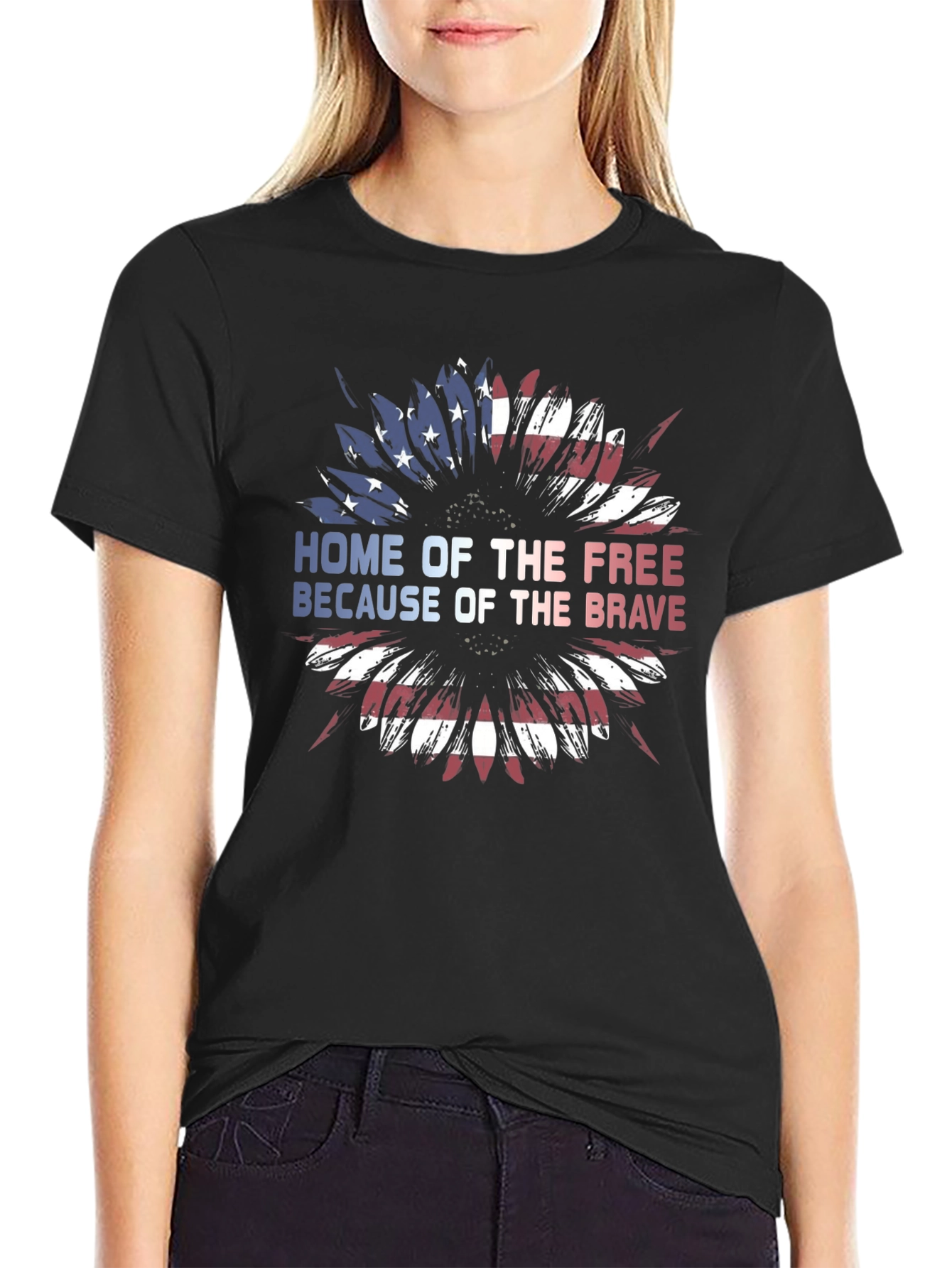 Patriotic Sunflower T-Shirt - Home of the Free
