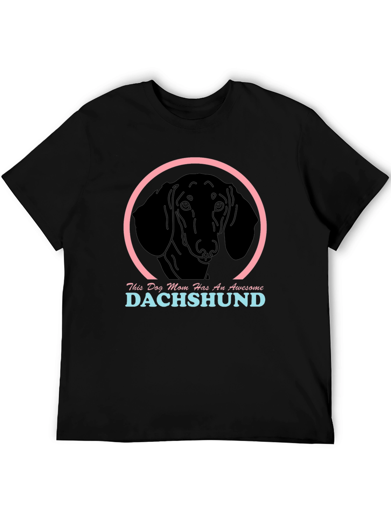 Dachshund Mom Graphic Tee - Black Cotton Shirt