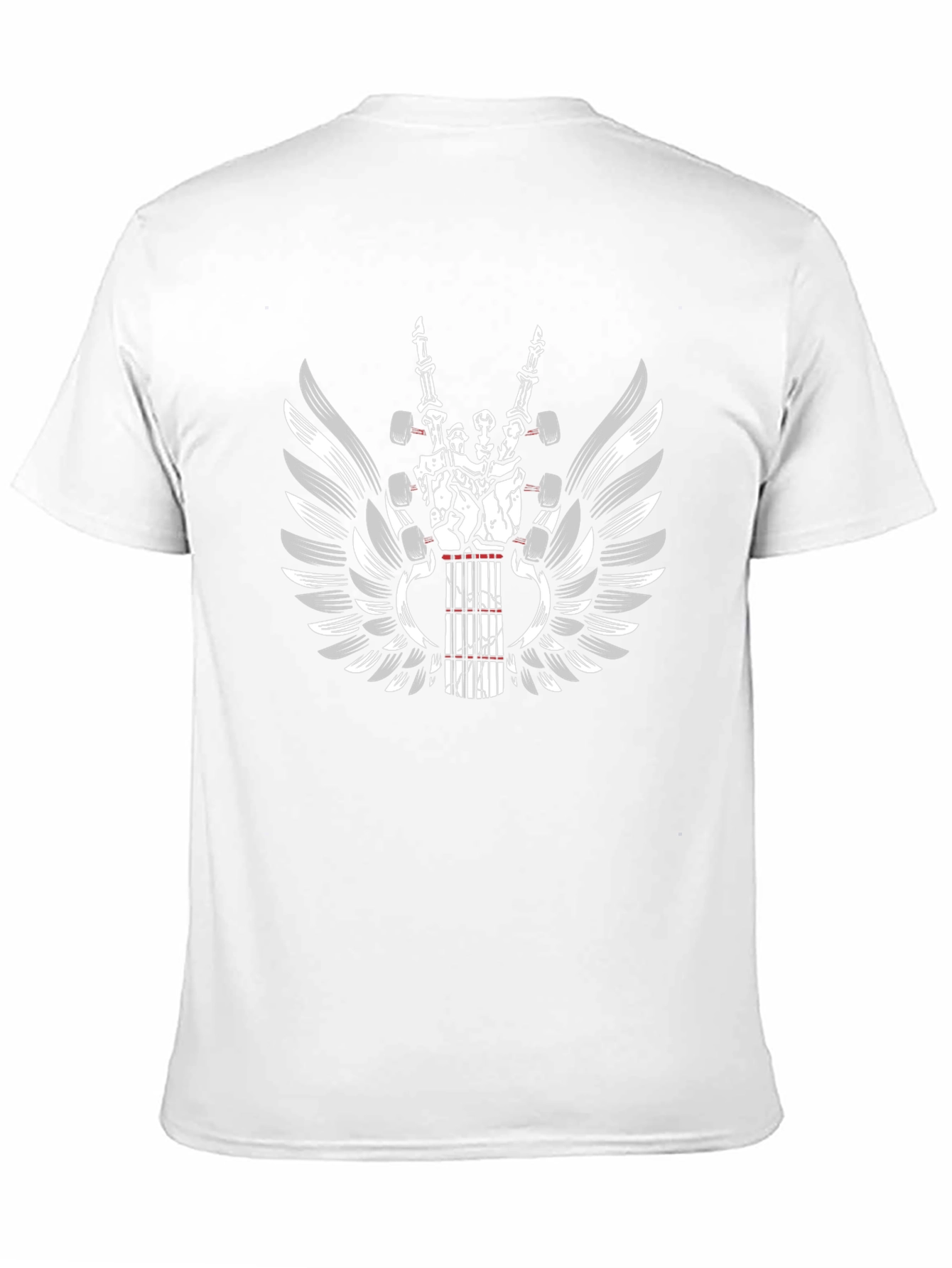 Rock Hand Guitar Wings Graphic T-Shirt