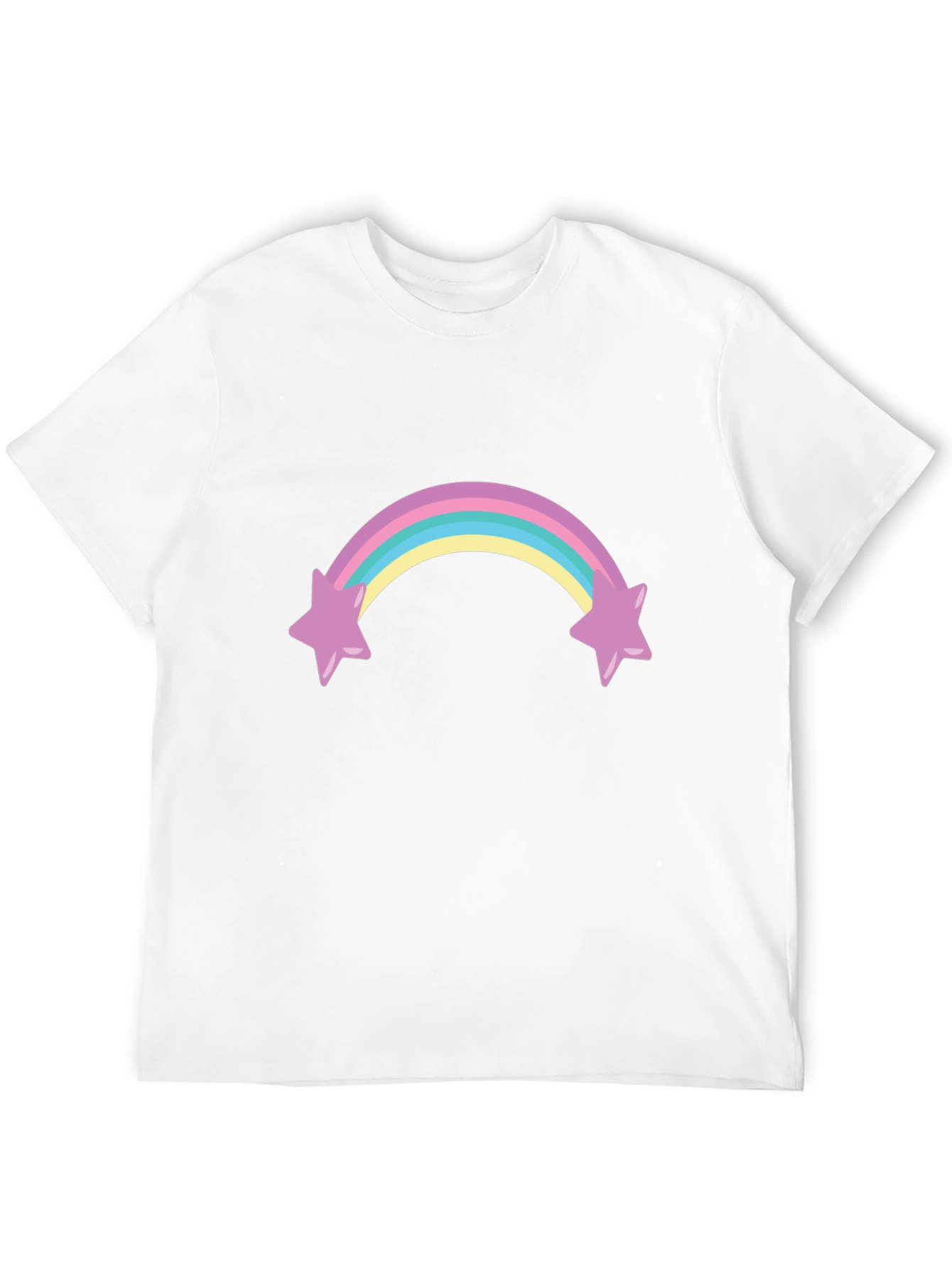 Rainbow Star T-Shirt - Black Cotton Blend