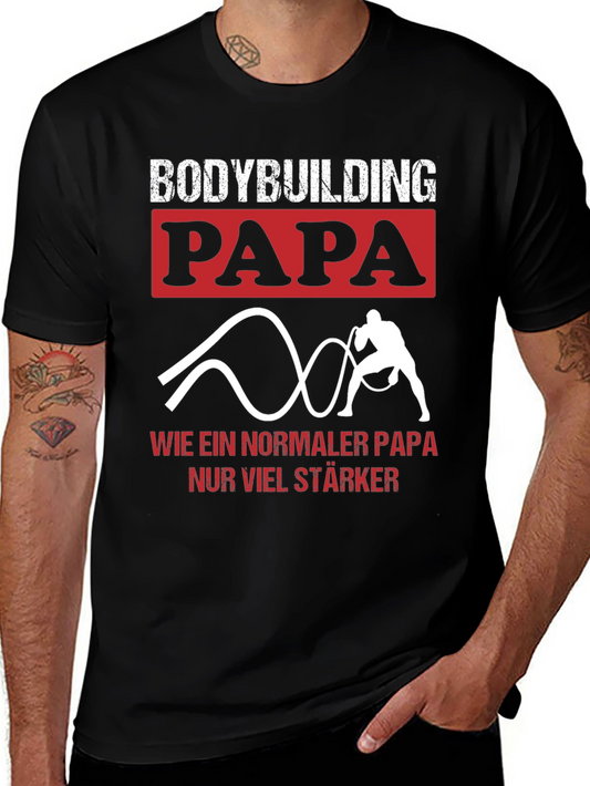 Bodybuilding Papa T-Shirt - Strong Dad Workout Tee