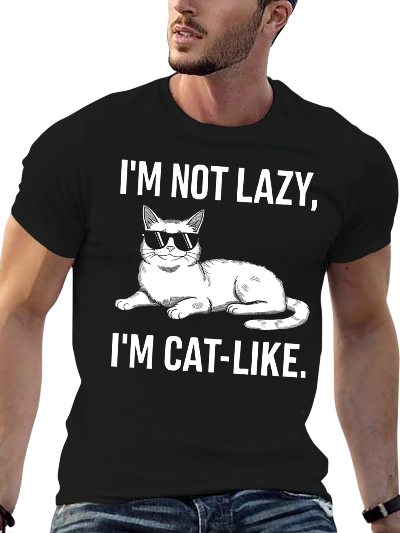 Funny Cat-Like T-Shirt: Im Not Lazy