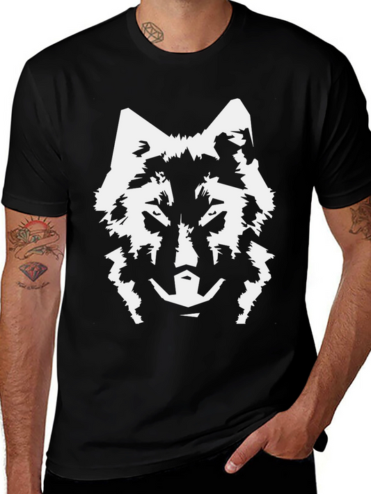 Wolf Graphic Tee - Black Cotton Blend T-Shirt