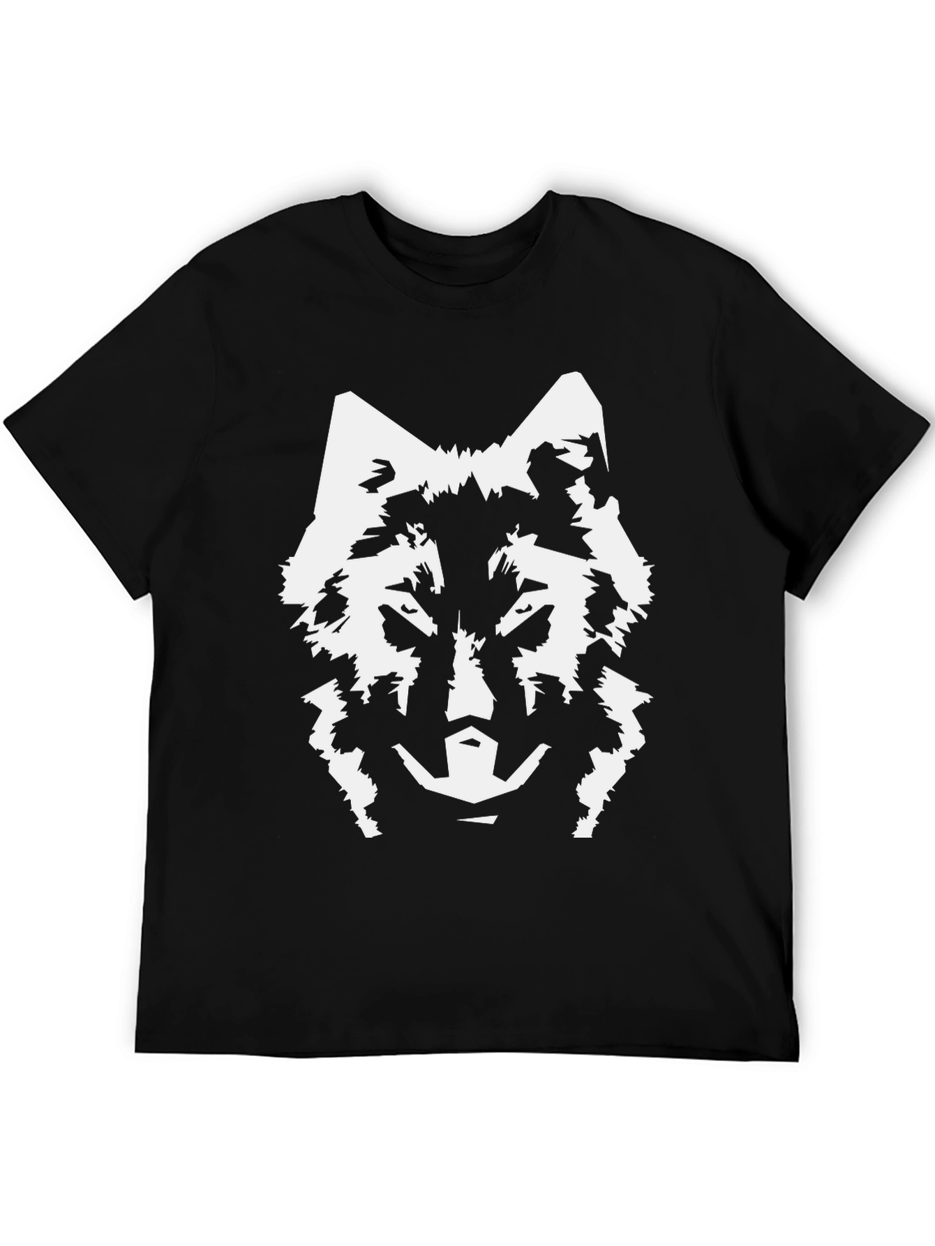 Wolf Graphic Tee - Black Cotton Blend T-Shirt