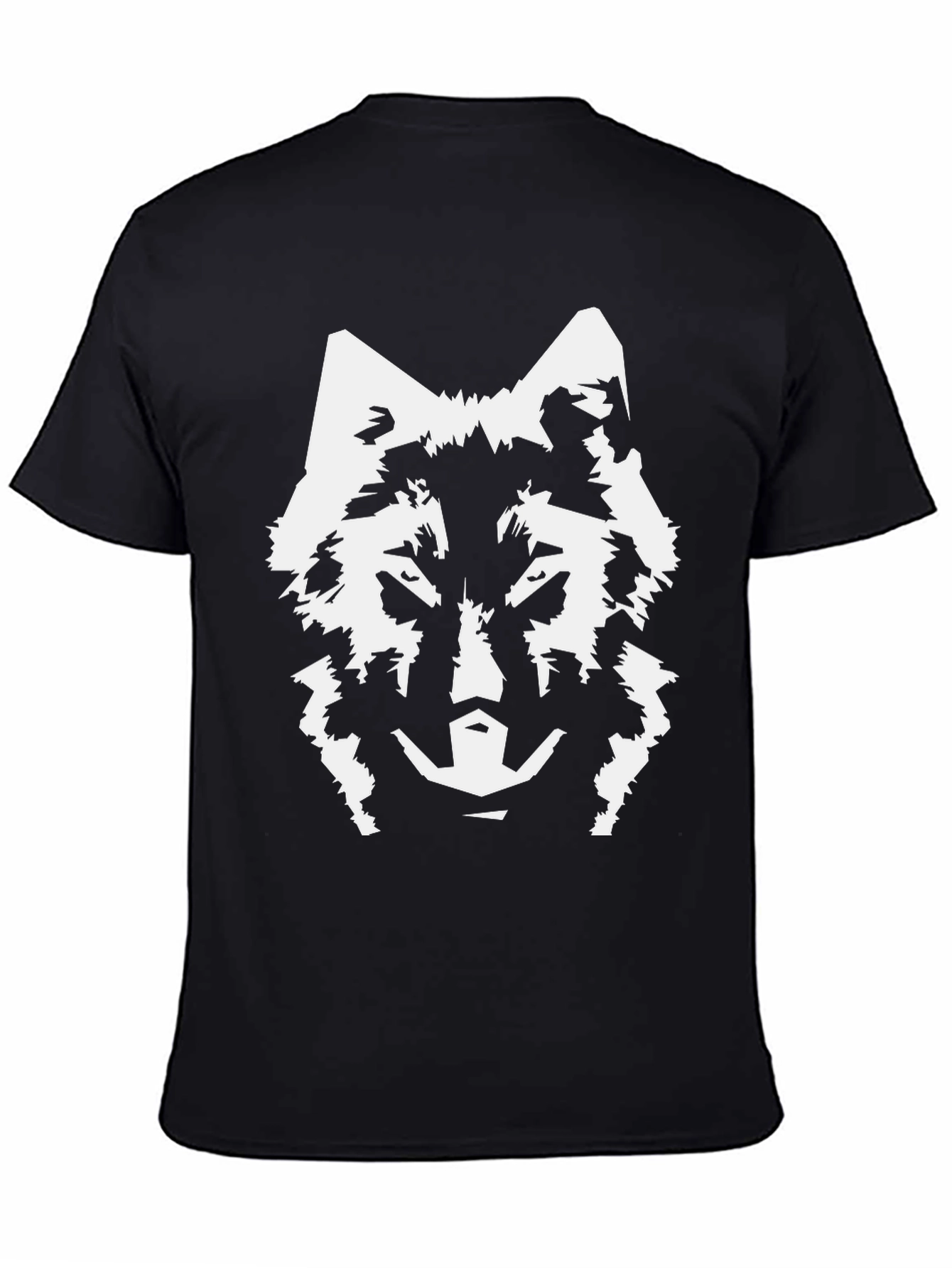 Wolf Graphic Tee - Black Cotton Blend T-Shirt