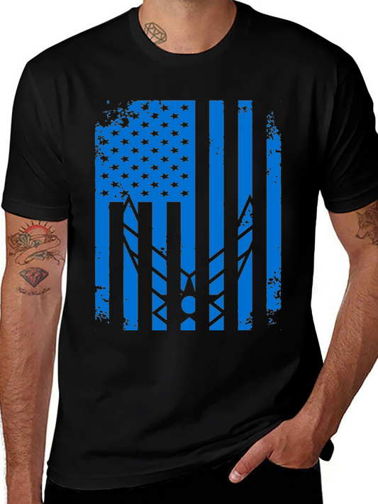 Distressed USA Air Force Flag Graphic T-Shirt