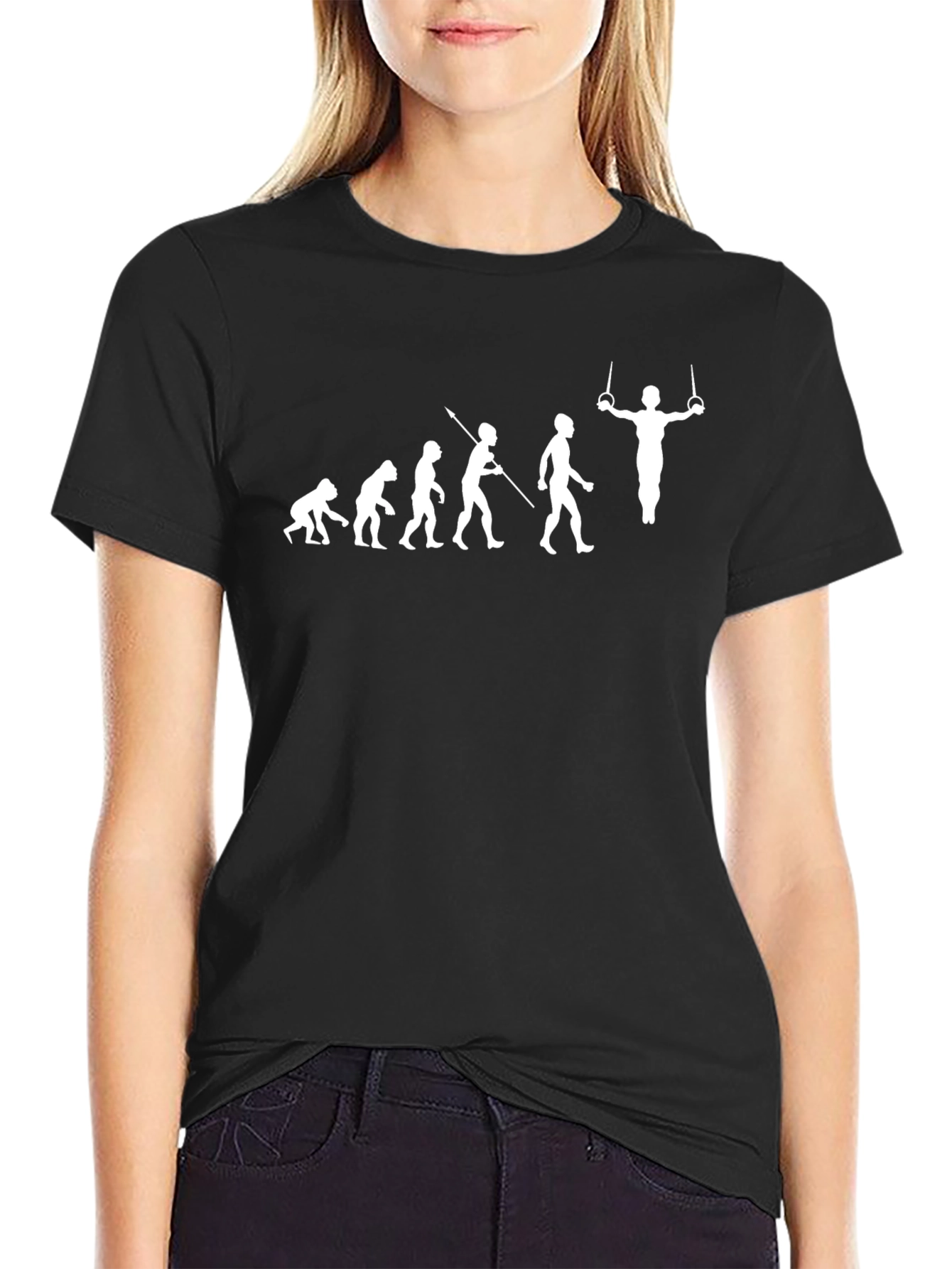Evolution of Gymnast Black T-Shirt