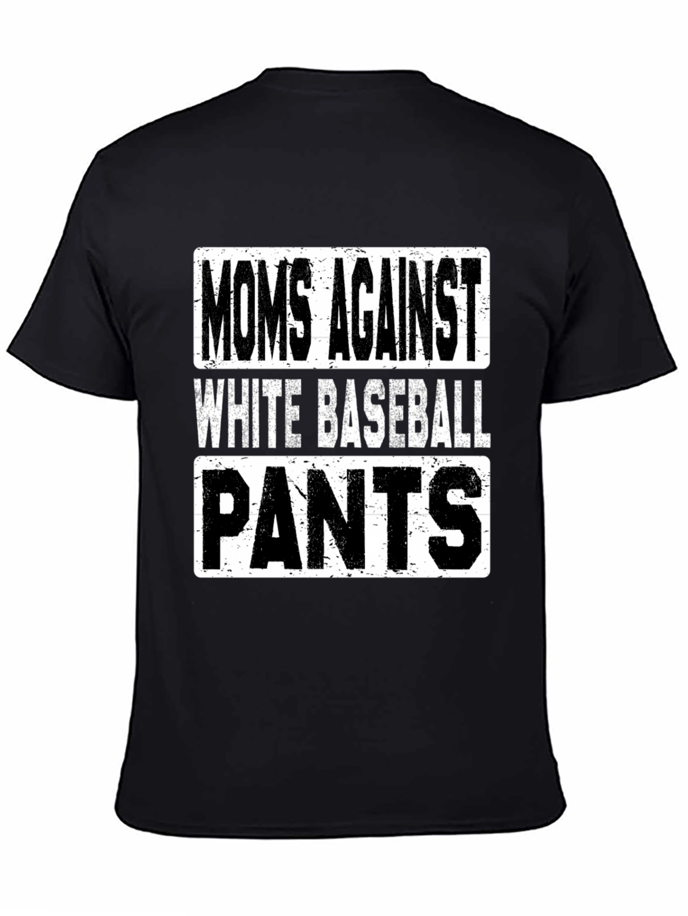 Moms Against White Baseball Pants Graphic T-Shirt