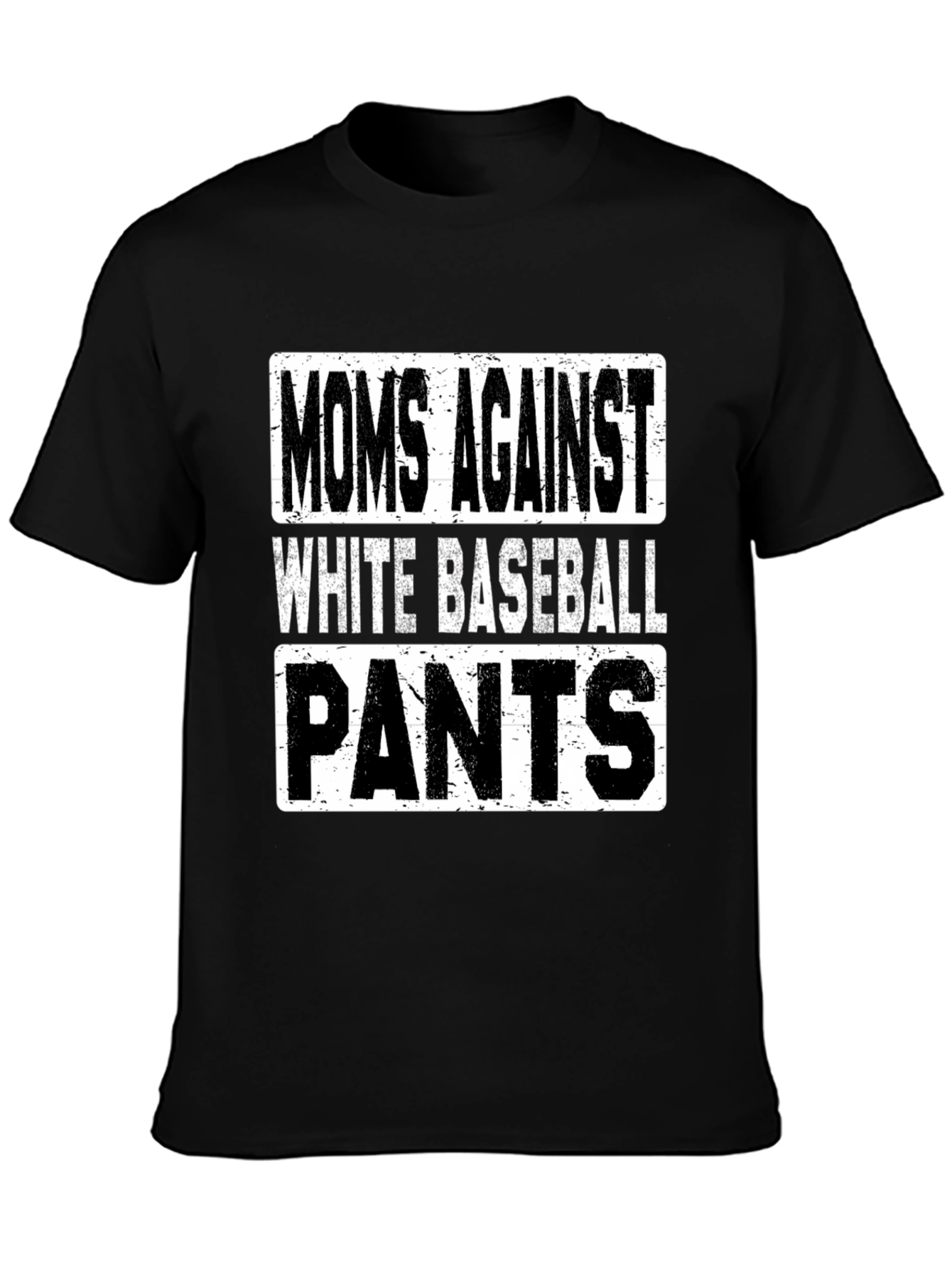 Moms Against White Baseball Pants Graphic T-Shirt