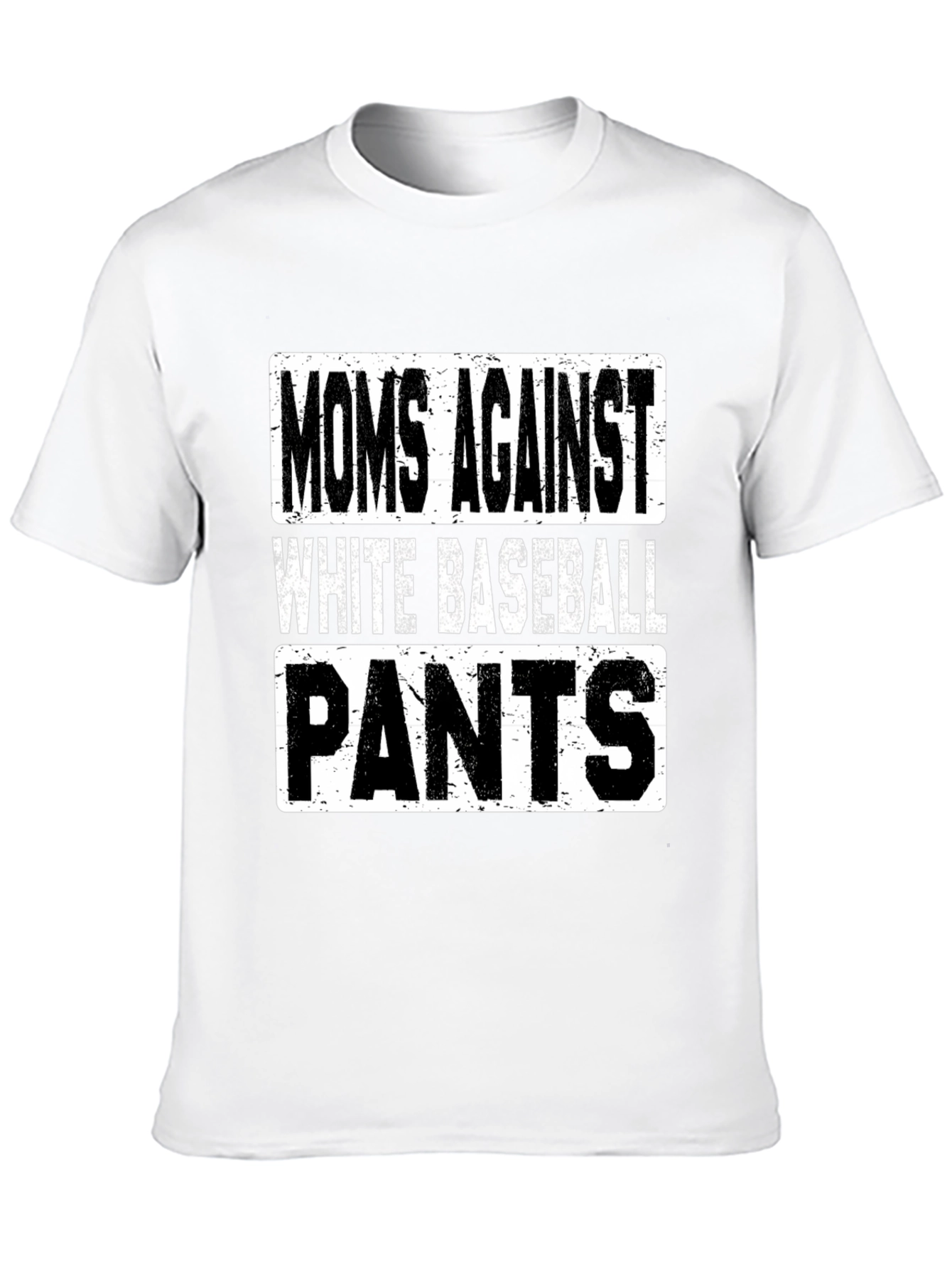 Moms Against White Baseball Pants Graphic T-Shirt
