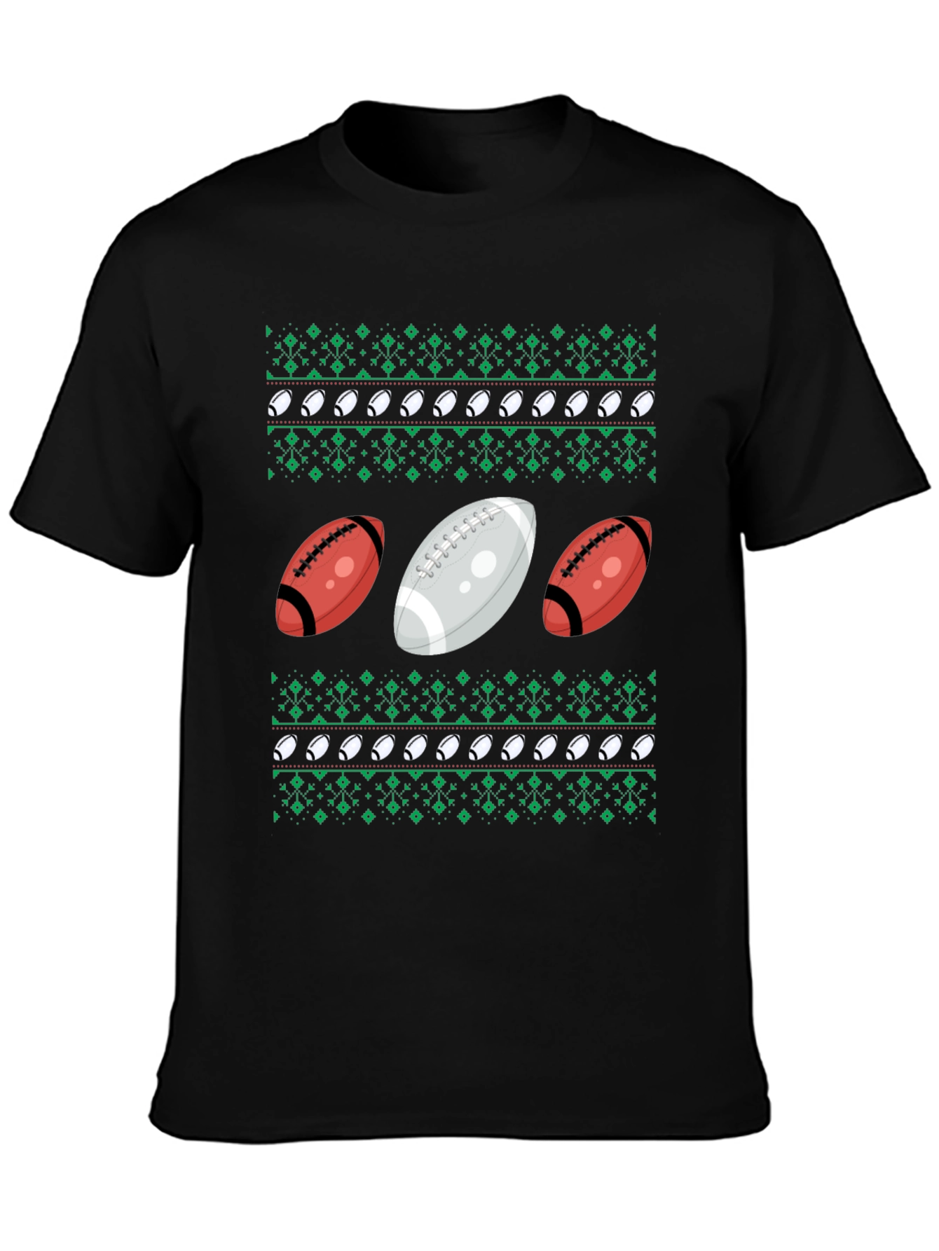 Festive Football Patterned T-Shirt