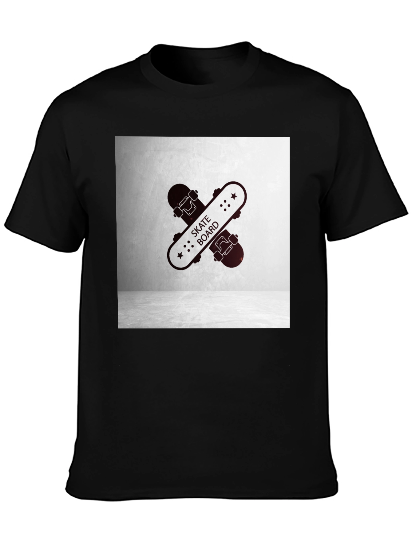 Black Skateboard Graphic Tee - Casual Streetwear Style