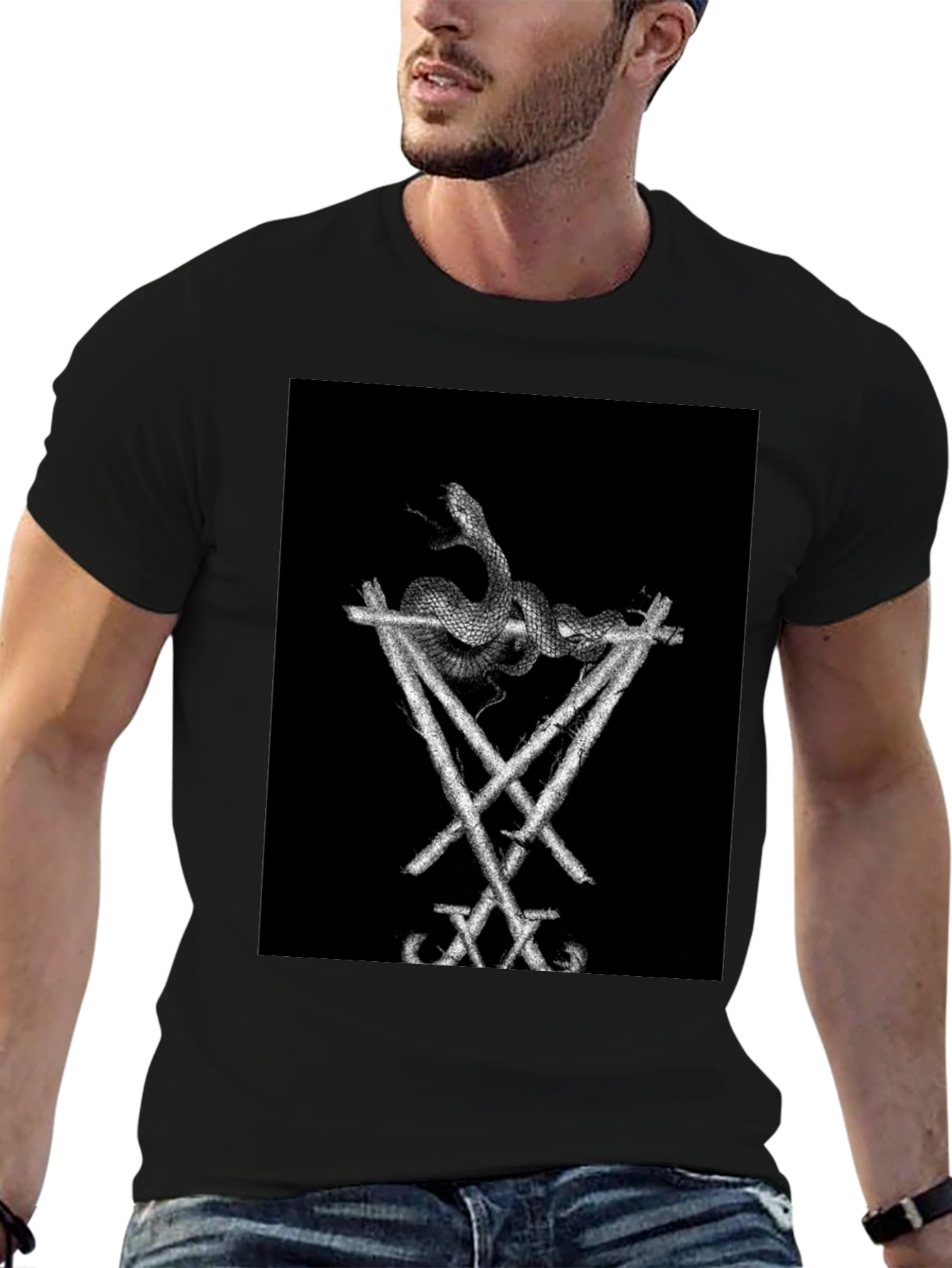 Snake & Sigil Black Graphic Tee