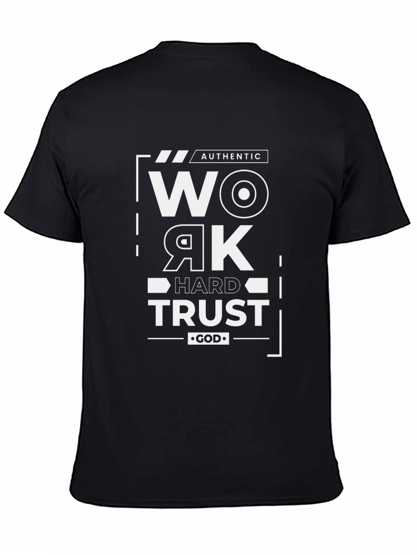 Work Hard Trust God Black Graphic Tee
