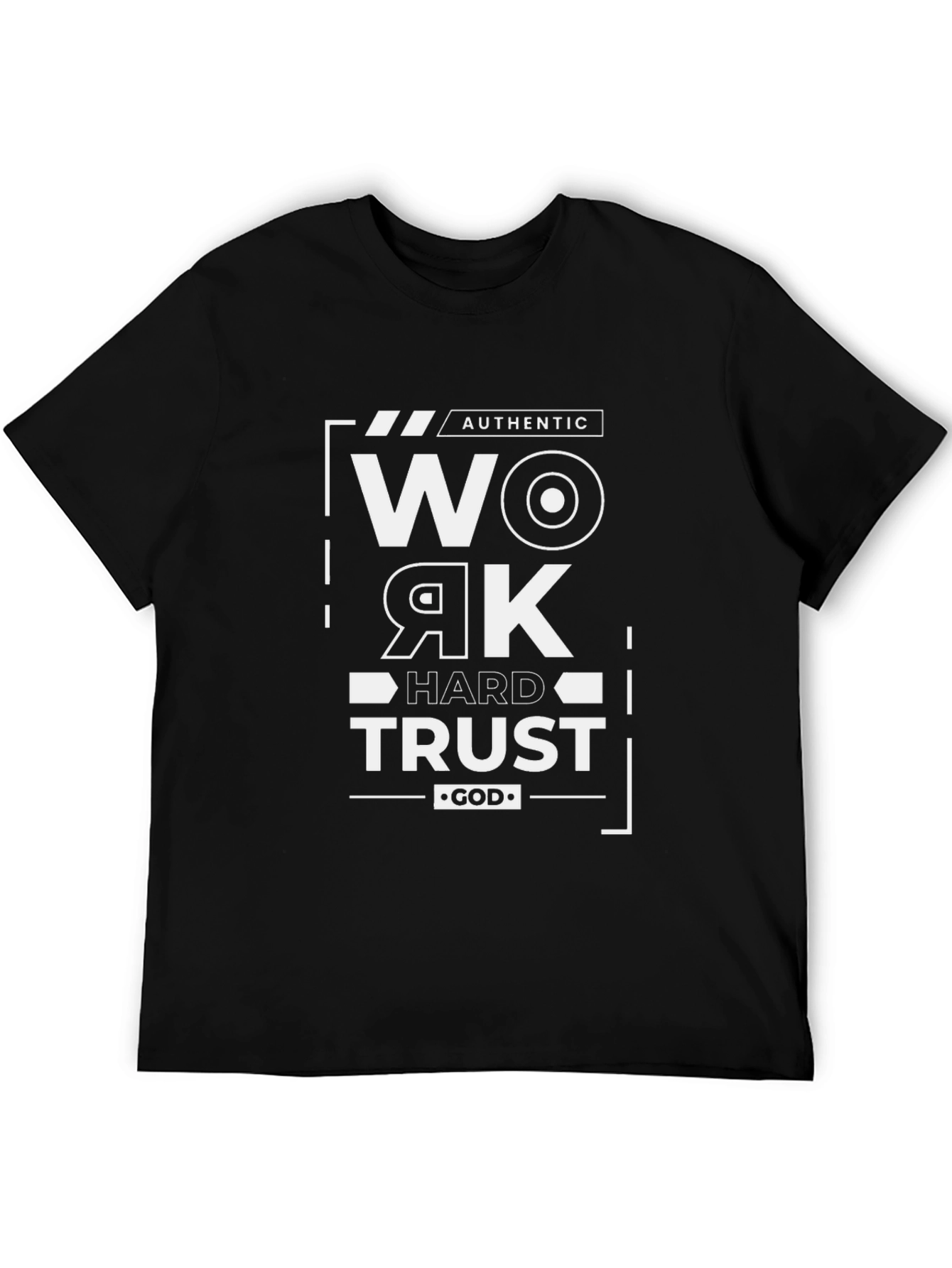 Work Hard Trust God Black Graphic Tee