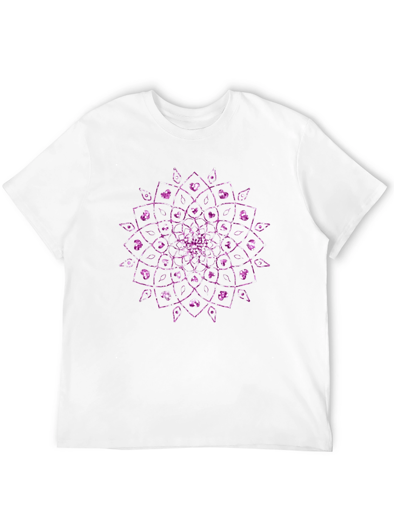 Mens Black T-Shirt with Purple Mandala Design