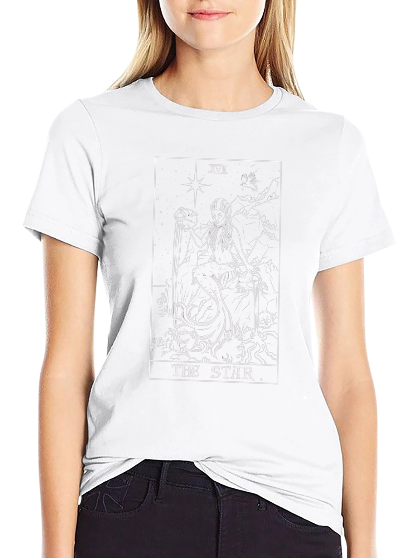 The Star Tarot Card Black T-Shirt