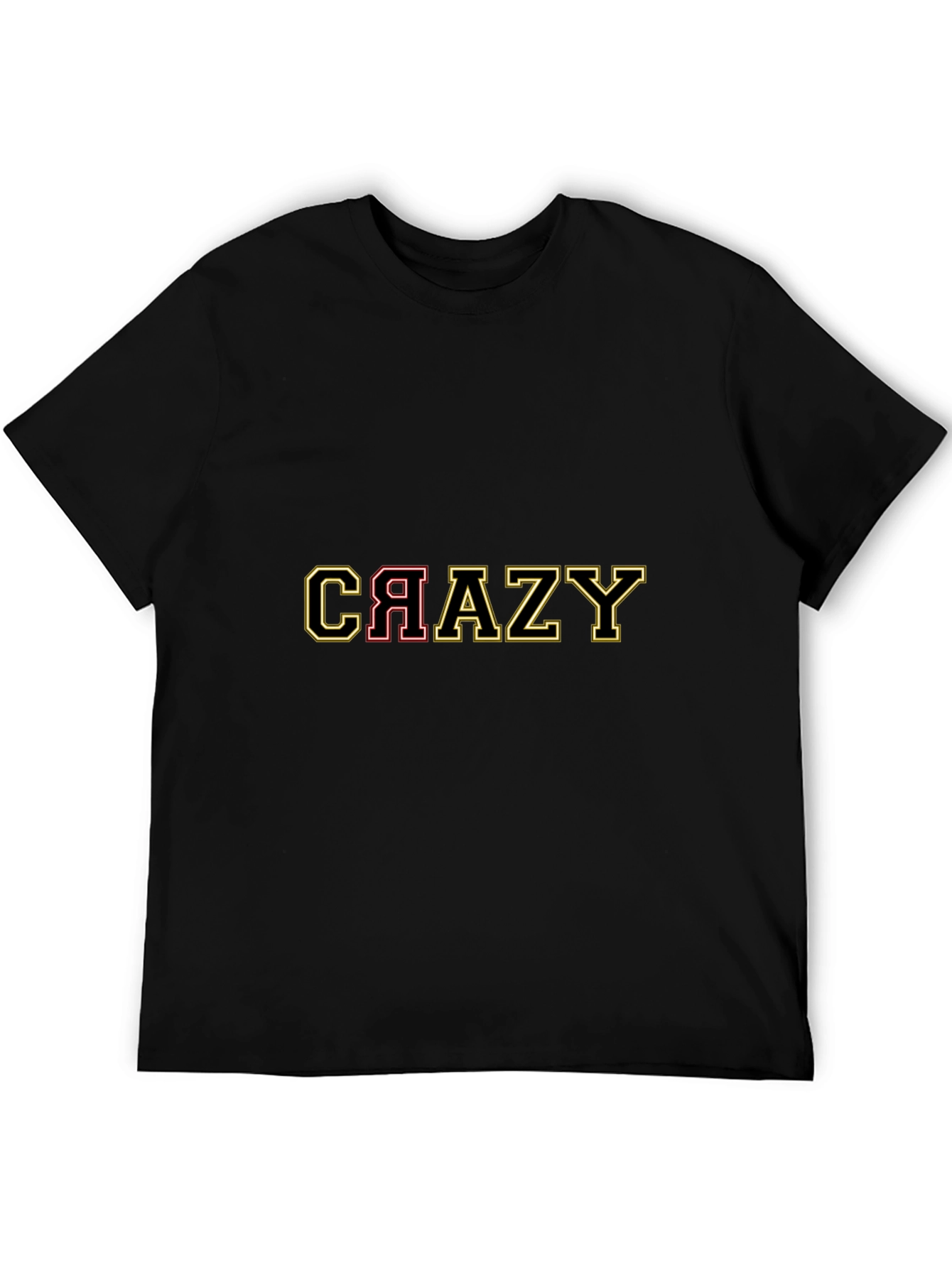 Crazy Graphic Print Black T-Shirt
